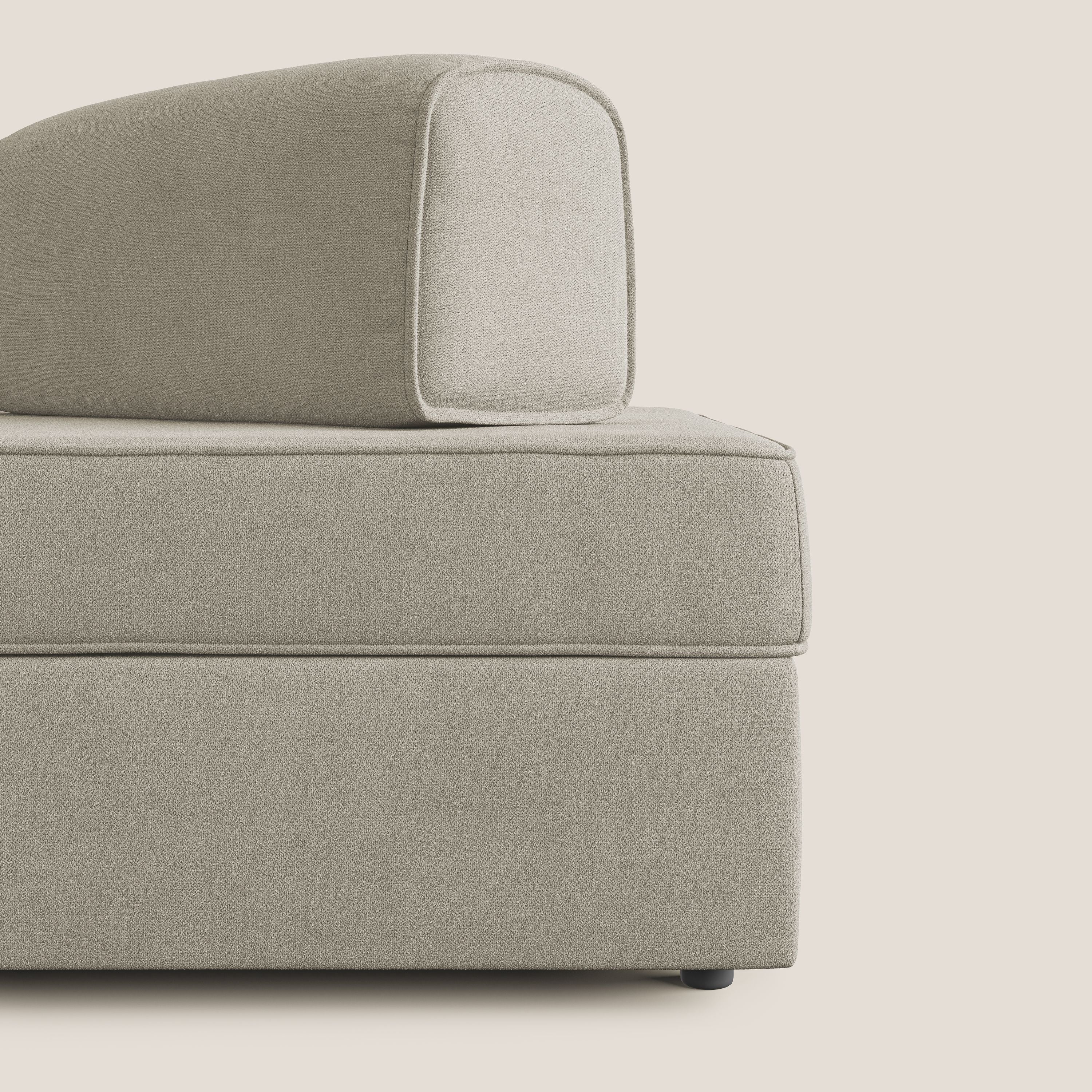 Liberty divano con pouf estraibile e schienali movibili in tessuto morbido impermeabile T02 panna - divitt.sbs