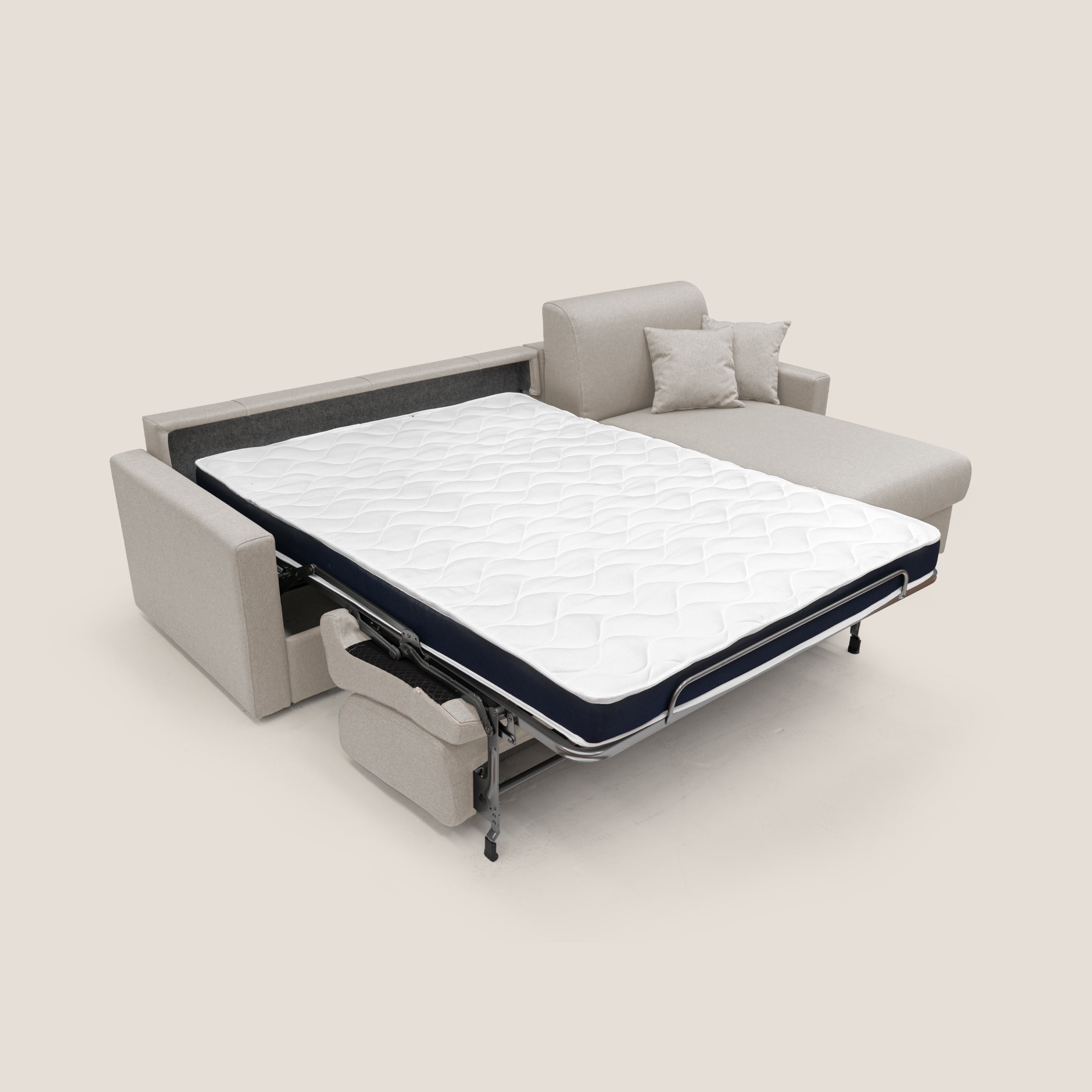 Chris Divano letto angolare 5 posti in tessuto impermeabile T13 panna - divitt.sbs