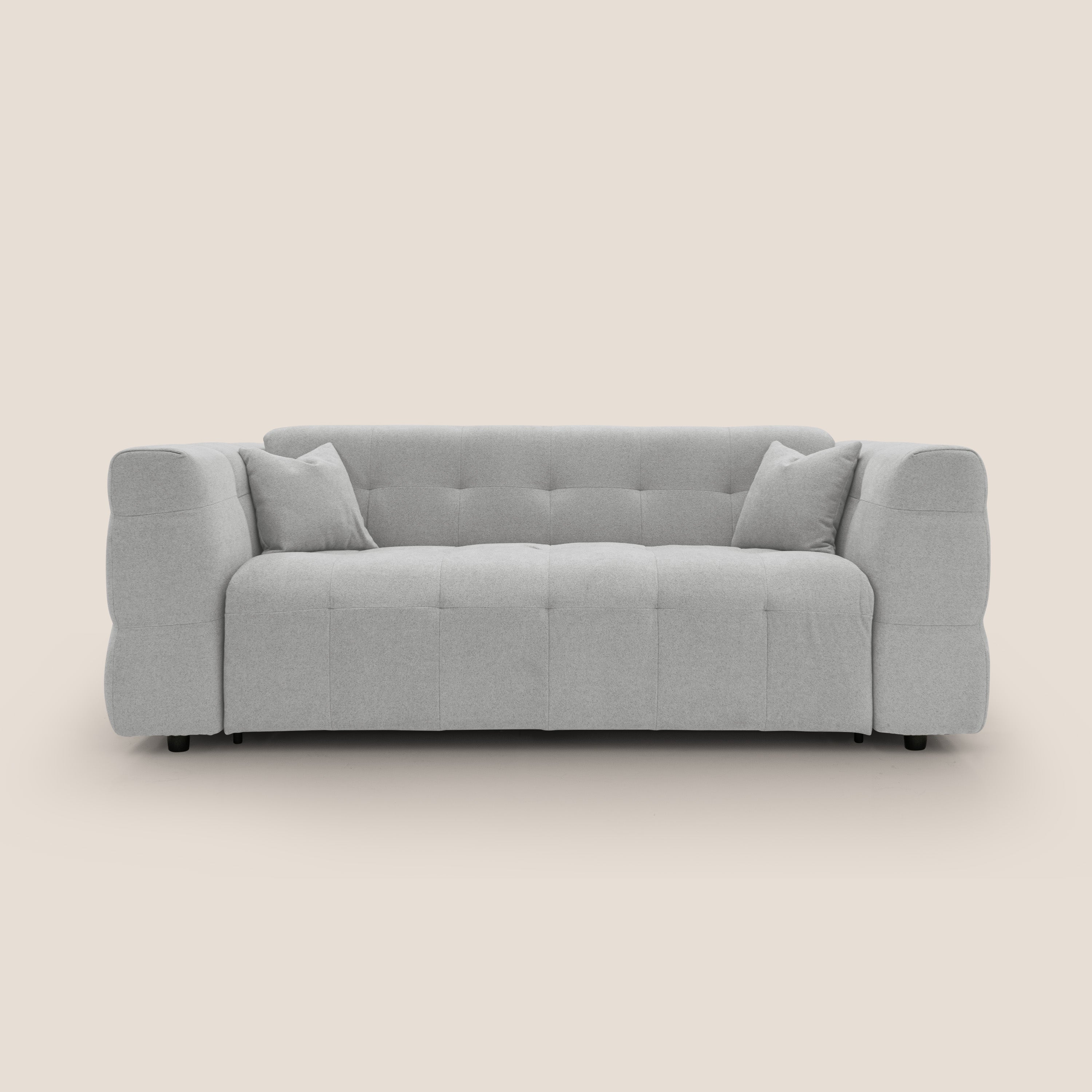 Tender Divano letto matrimoniale dal design innovativo in tessuto bouclet impermeabile T07 grigio - divitt.sbs