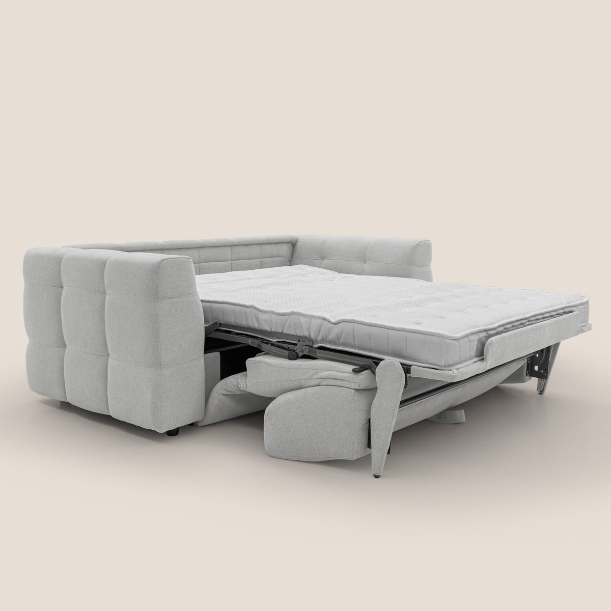 Tender Divano letto matrimoniale dal design innovativo in tessuto bouclet impermeabile T07 grigio - divitt.sbs