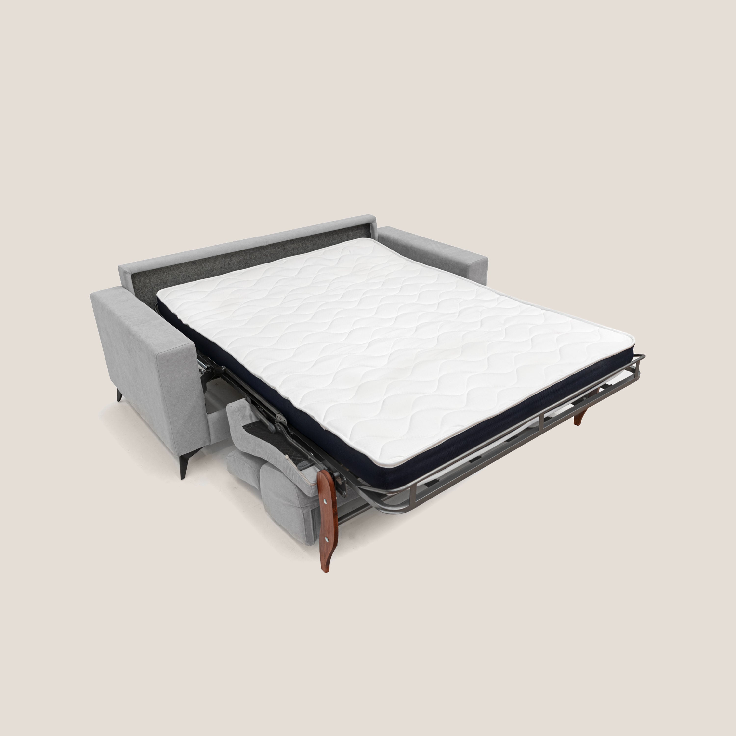 Pegaso divano letto con poggiatesta reclinabili e rivestimento T02 grigio chiaro - divitt.sbs