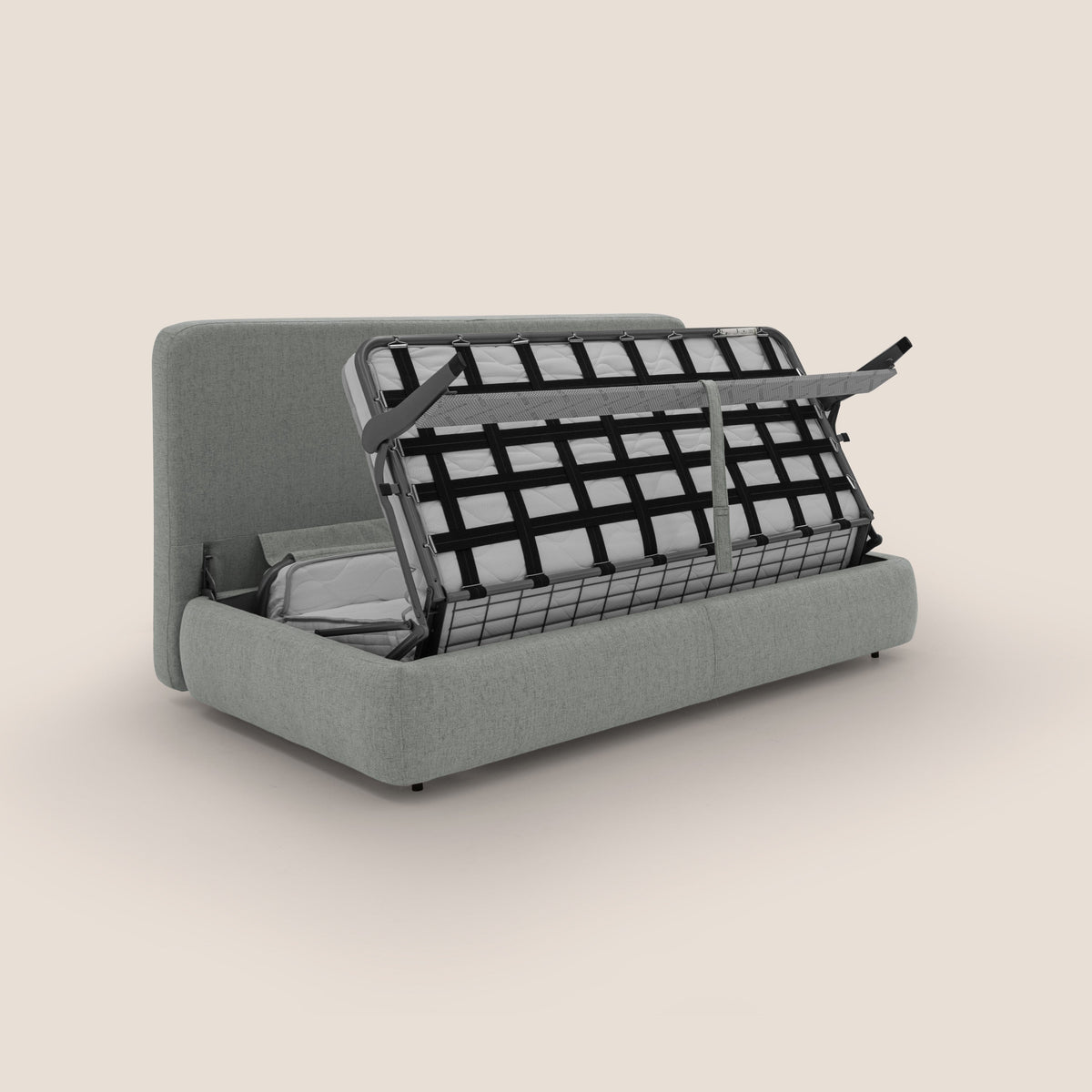Gransasso Divano letto matrimoniale dal DESIGN innovativo in tessuto impermeabile T03 grigio chiaro - divitt.sbs