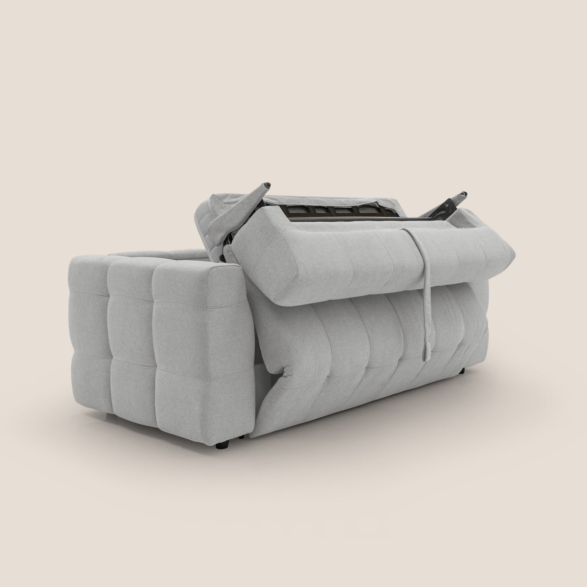 Tender Divano letto matrimoniale dal design innovativo in tessuto bouclet impermeabile T07 grigio - divitt.sbs