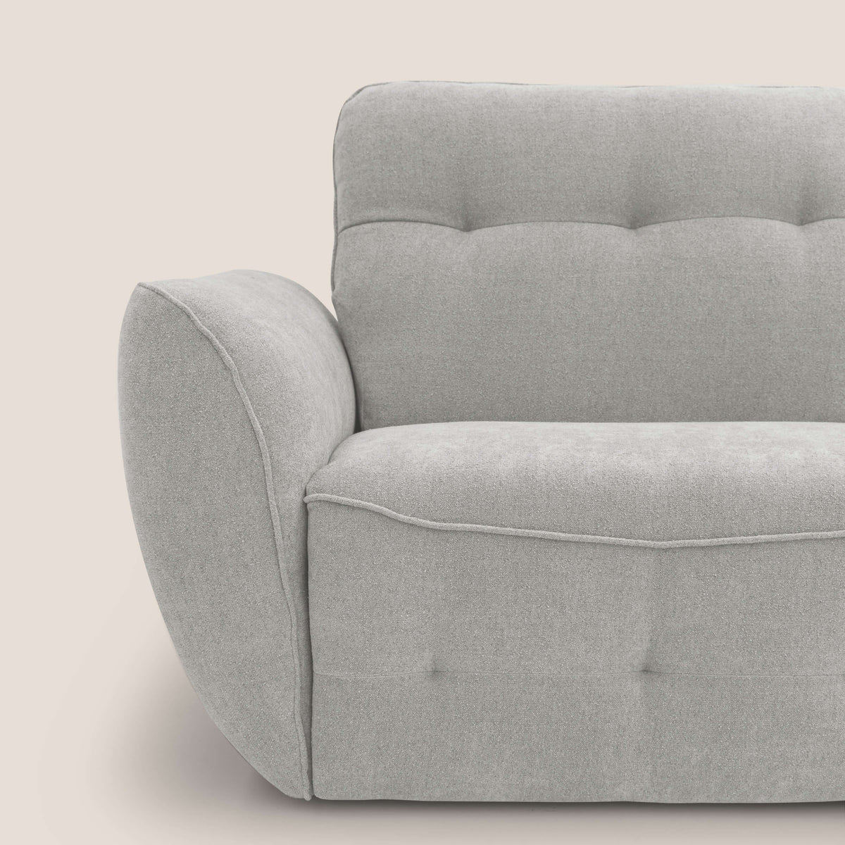 Cerbero divano 2 e 3 posti in morbido bouclé impermeabile T07 grigio - divitt.sbs