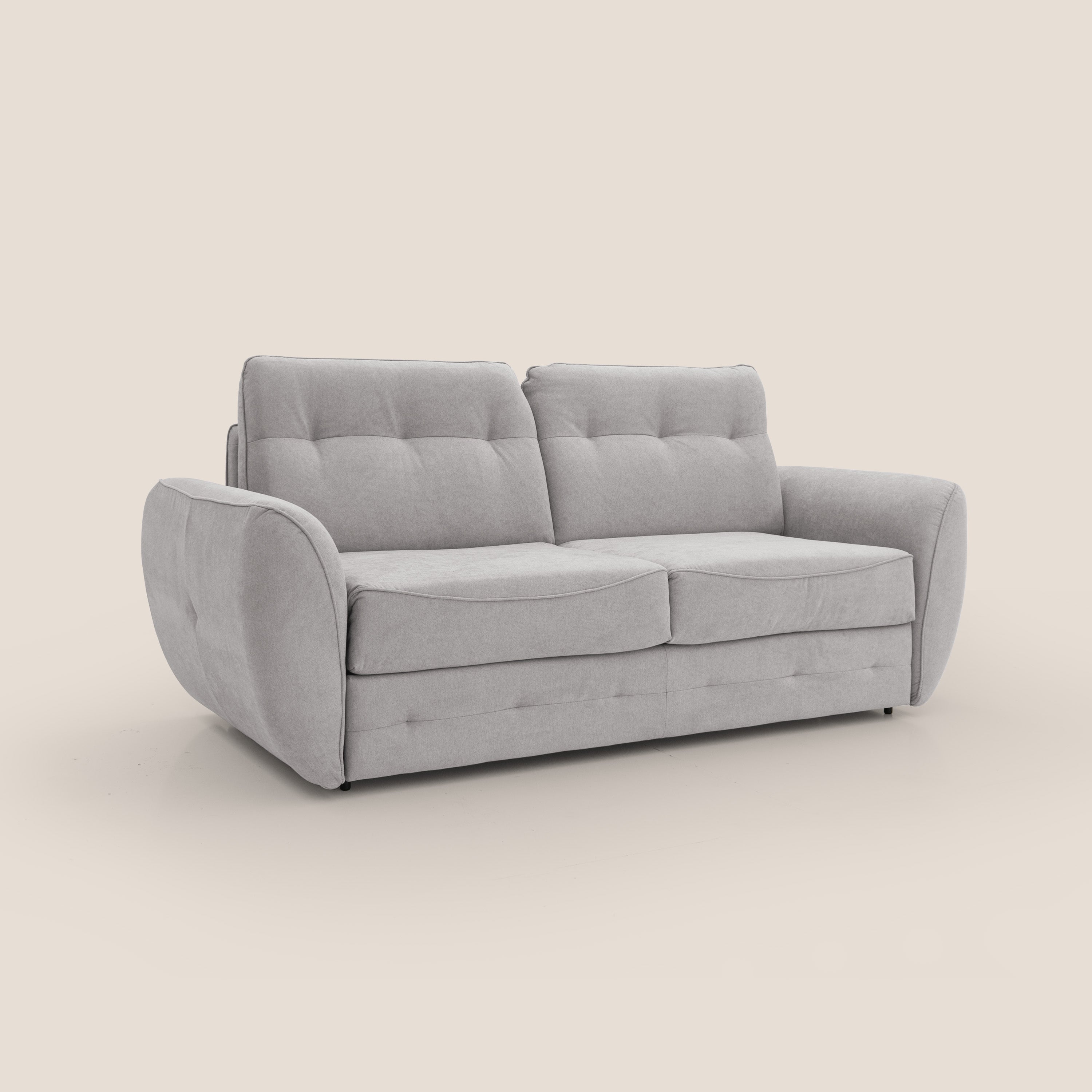 Zeus Divano letto scandinavo con schienale alto in tessuto impermeabile T02 grigio chiaro - divitt.sbs