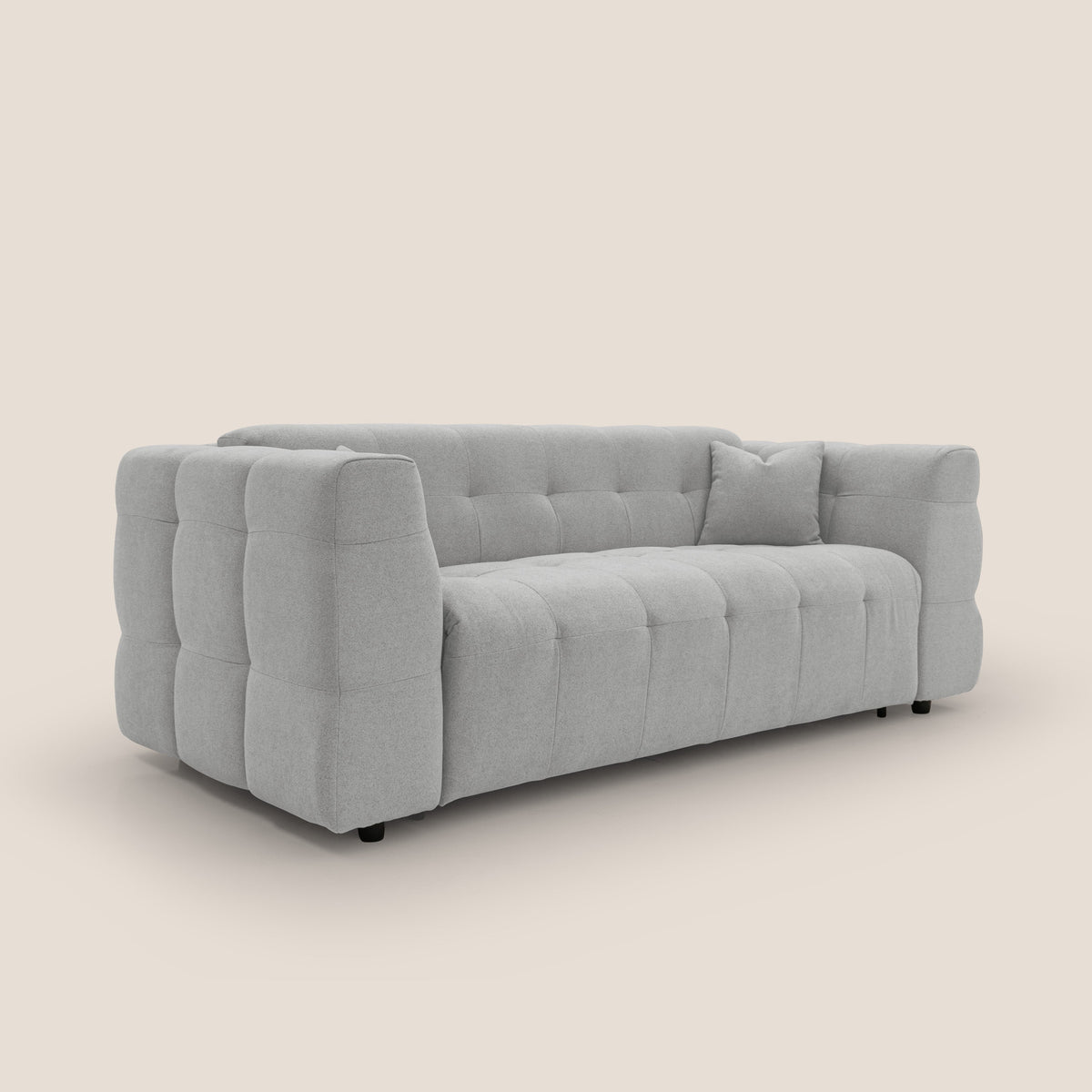 Tender Divano letto matrimoniale dal design innovativo in tessuto bouclet impermeabile T07 grigio - divitt.sbs