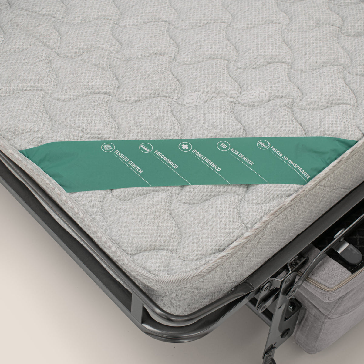 Bjorn divano letto sfoderabile con materasso H18 cm e poggiatesta reclinabili in tessuto impermeabile T02 grigio chiaro - divitt.sbs