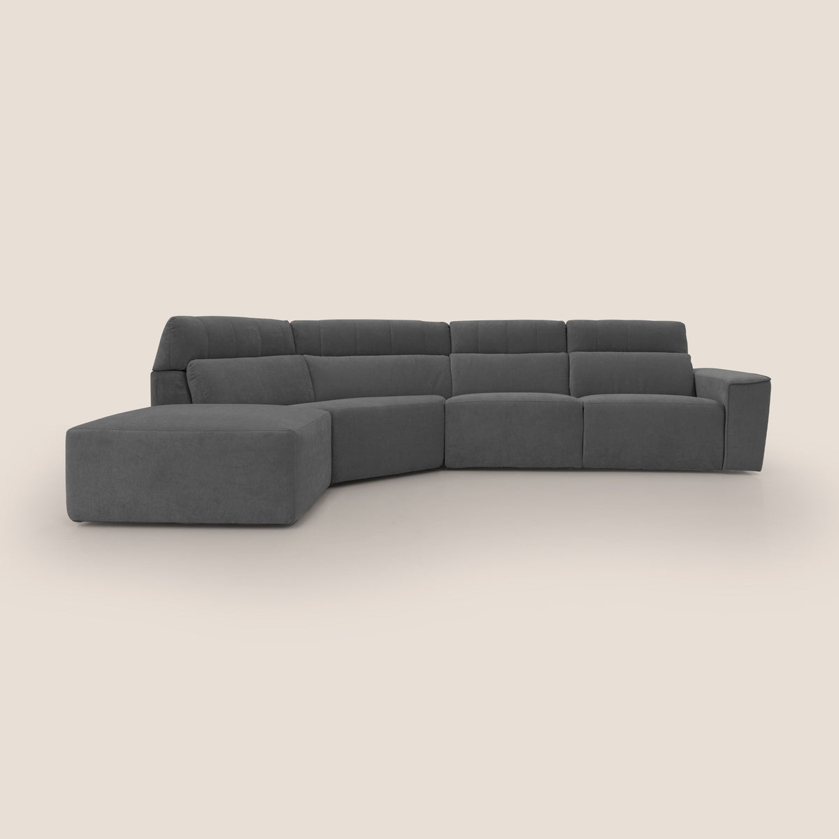 Clark Divano angolare con opzione relax elettrico in tessuto smacchiabile impermeabile T17 antracite - divitt.sbs