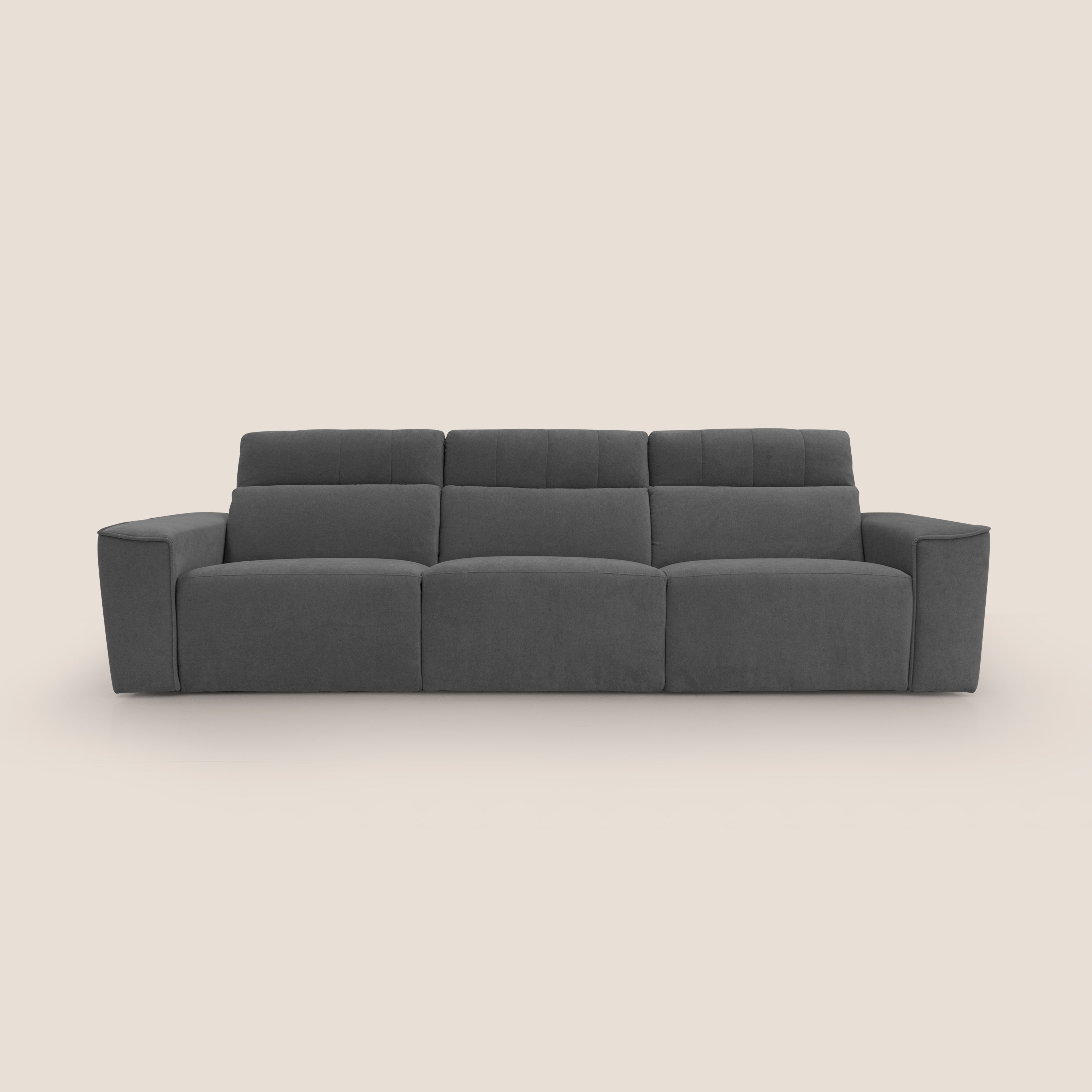 Clark Divano modulare 3 sedute con opzione relax elettrico in tessuto smacchiabile impermeabile T17 antracite - divitt.sbs