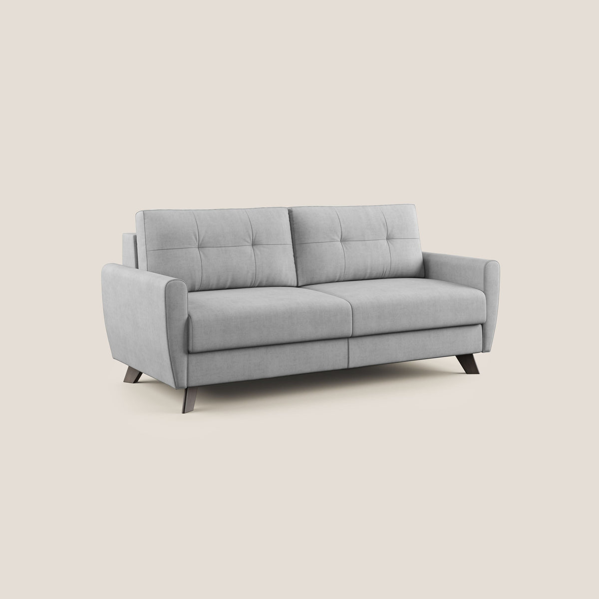 Callisto Divano letto matrimoniale in tessuto morbido impermeabile T02 grigio chiaro - divitt.sbs