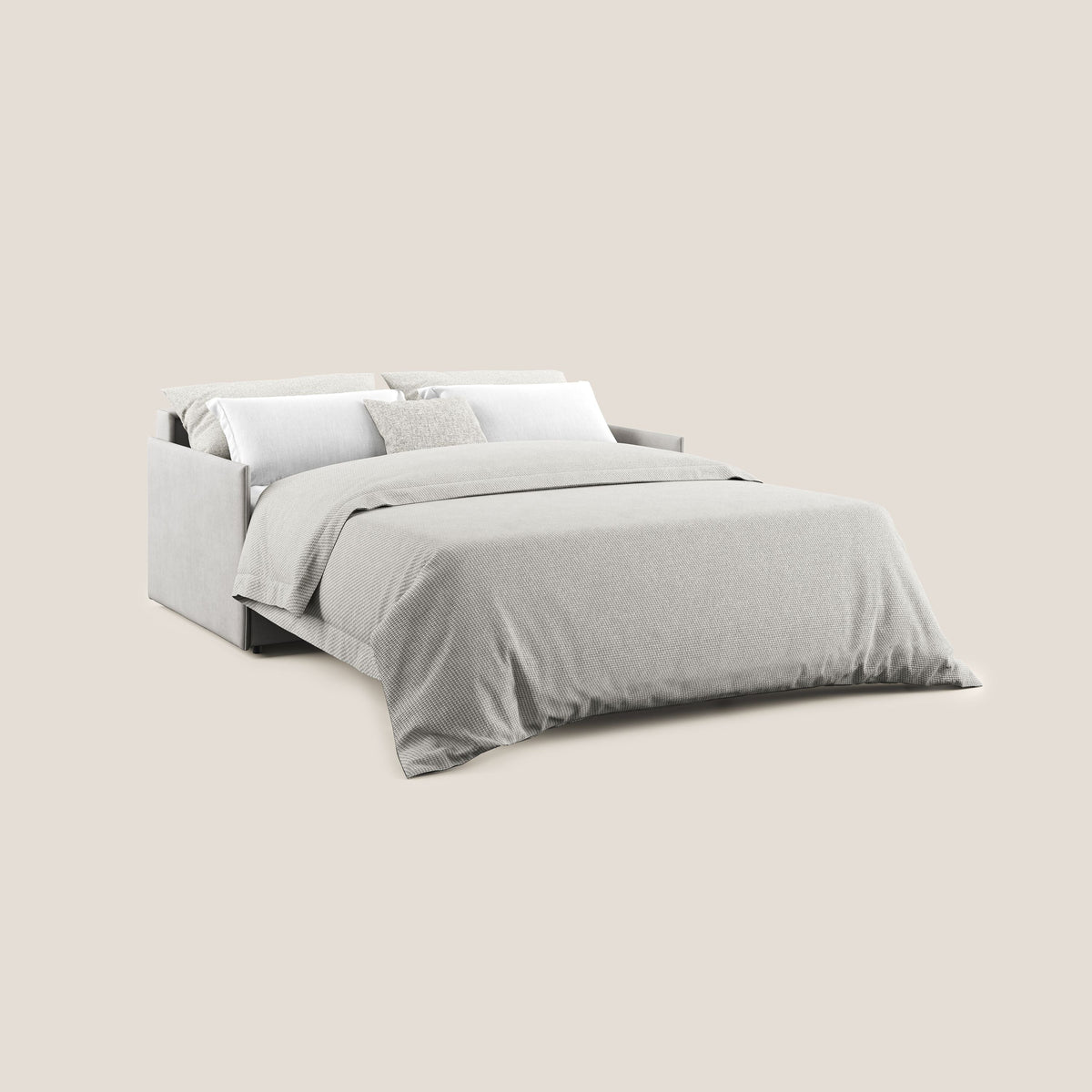 Evans Divano letto in morbido tessuto impermeabile T02 grigio chiaro - divitt.sbs