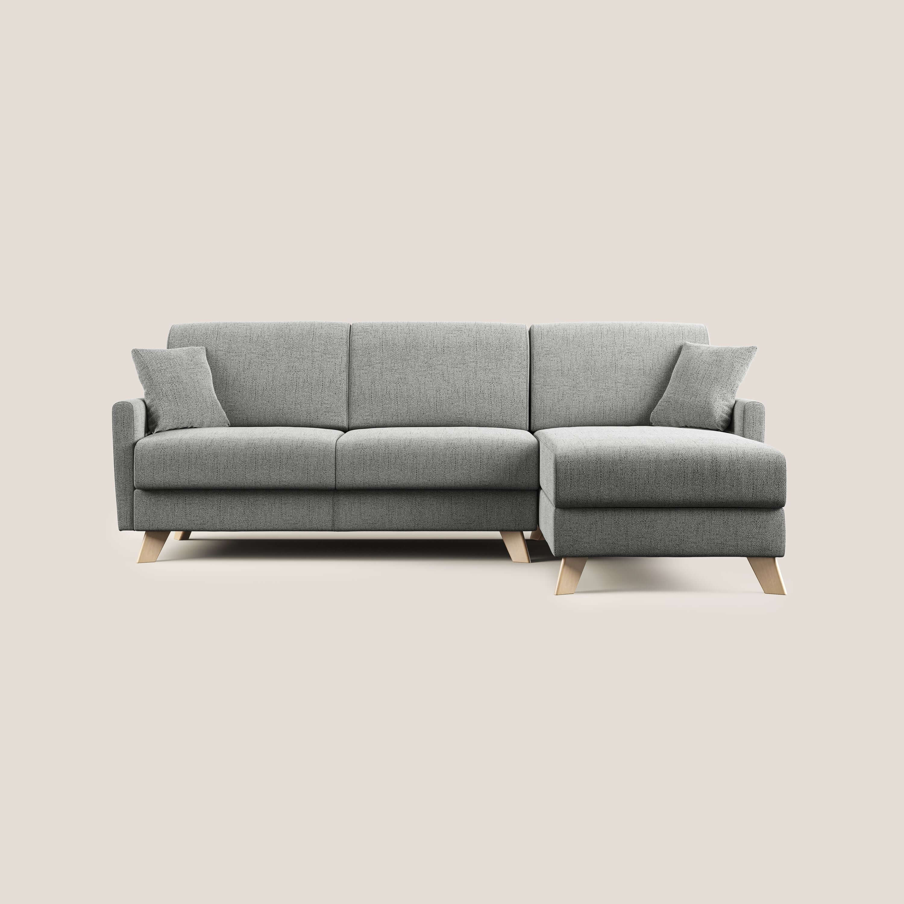 Edgar divano letto angolare in tessuto felis impermeabile T03 grigio chiaro - divitt.sbs