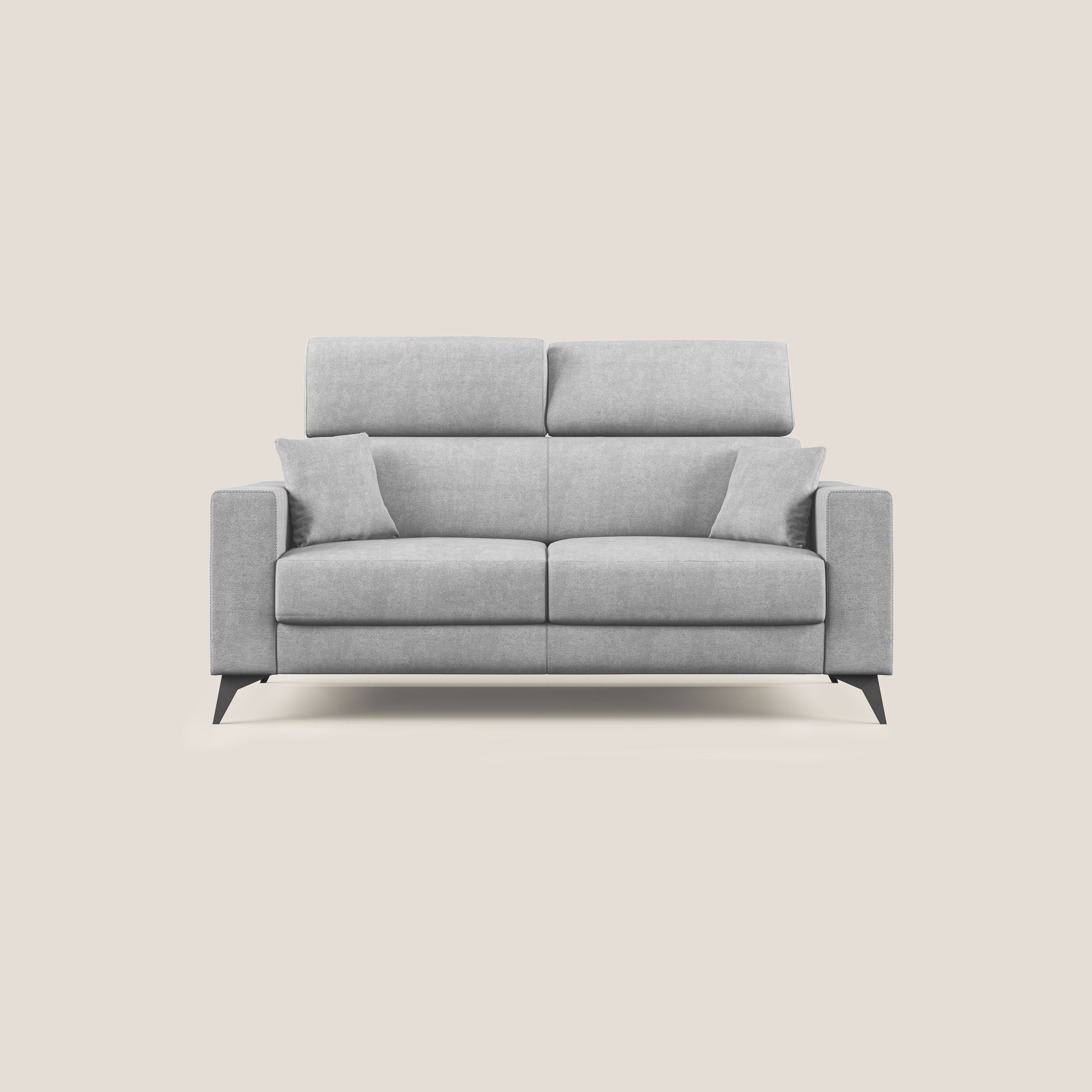 Pegaso divano letto con poggiatesta reclinabili e rivestimento T02 grigio chiaro - divitt.sbs