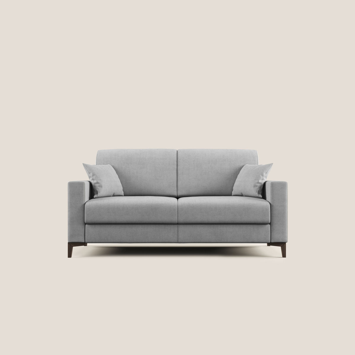 Kafka divano letto matrimoniale in morbido tessuto impermeabile T02 grigio chiaro - divitt.sbs