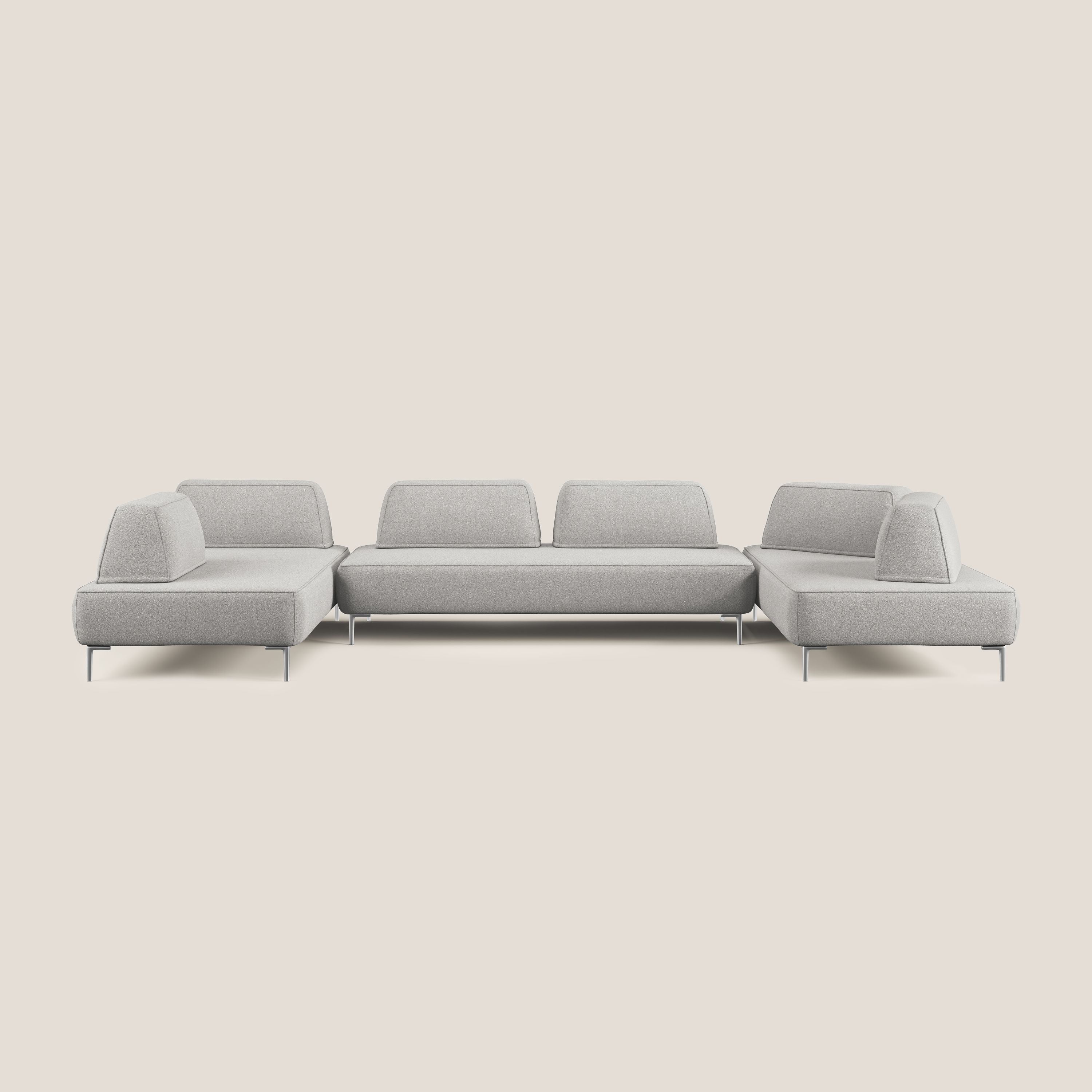 Newton divano panoramico modulare con schienali movibili T07 grigio - divitt.sbs