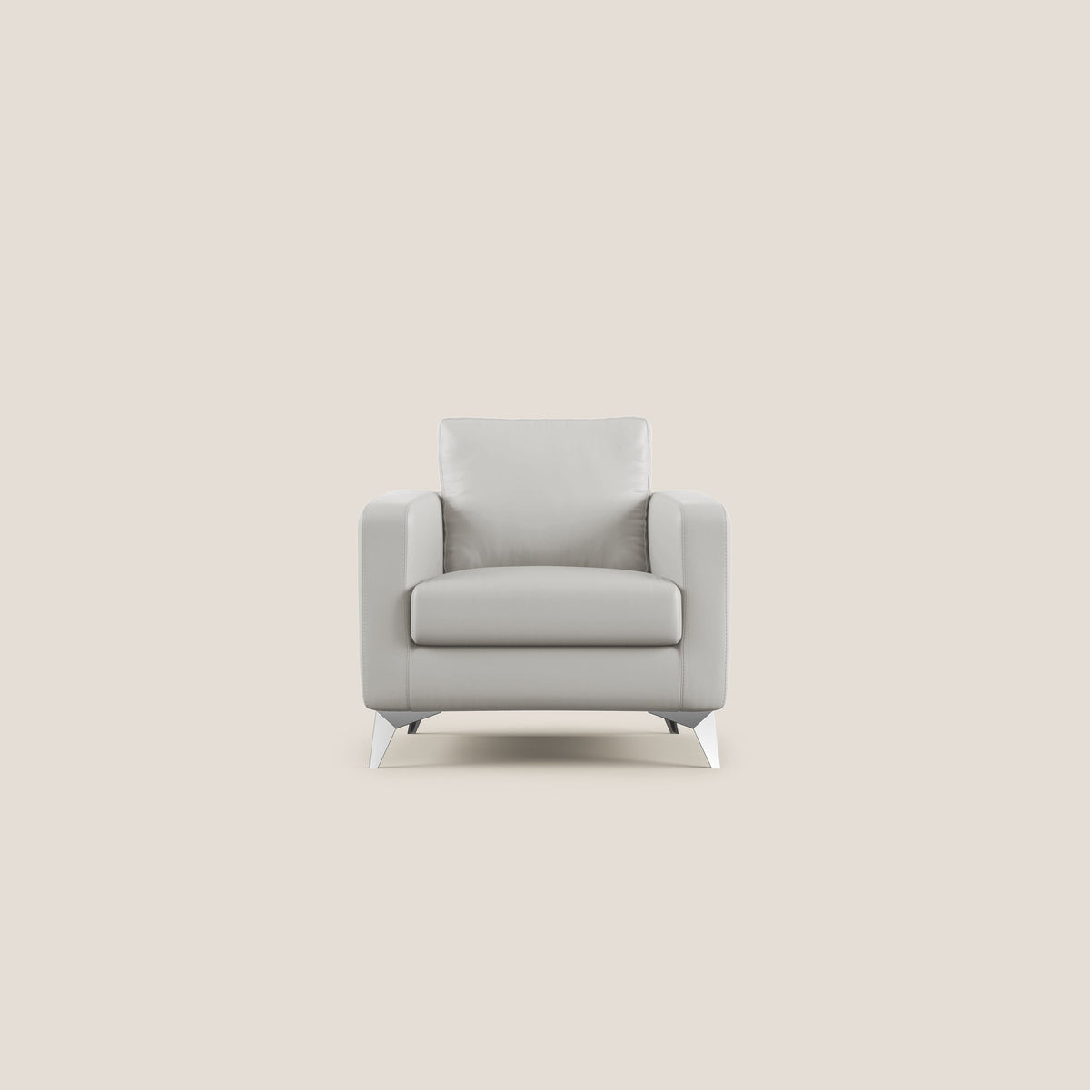 Orione Poltroncina in ecopelle moderna e impermeabile T04 grigio chiaro - divitt.sbs