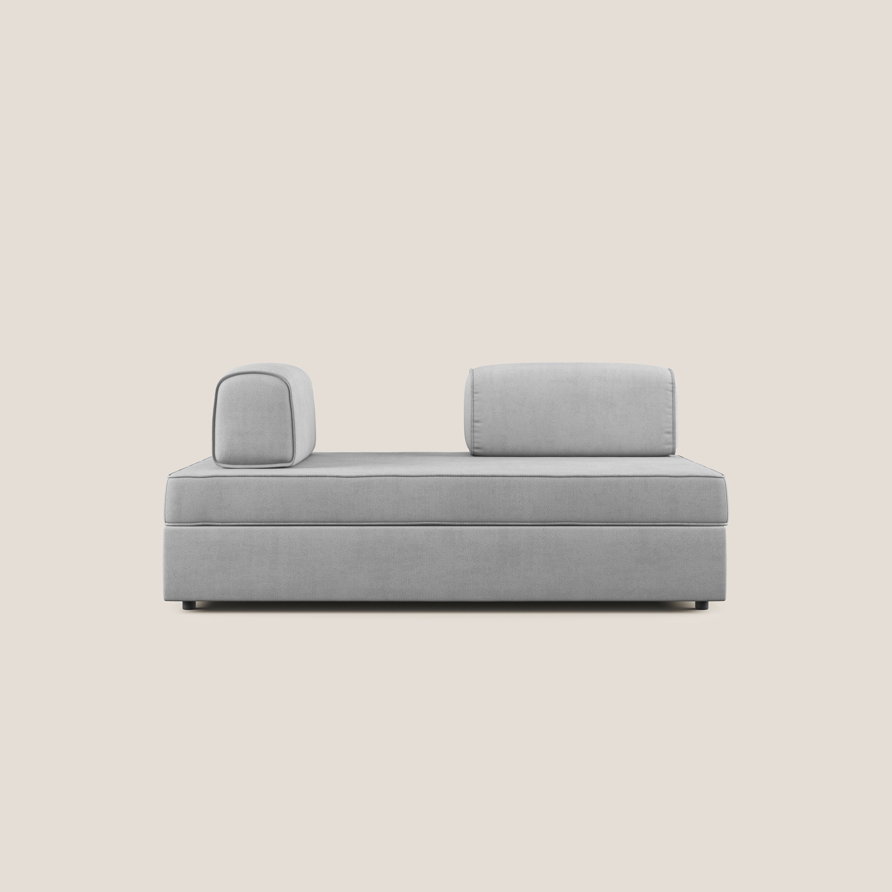 Liberty divano con pouf estraibile e schienali movibili in tessuto morbido impermeabile T02 grigio chiaro - divitt.sbs