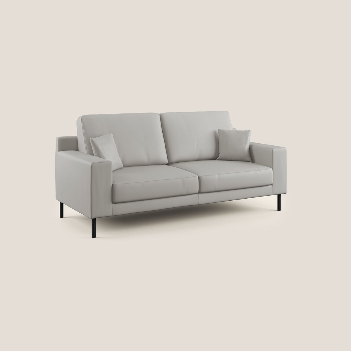 Uranio divano moderno lineare in Ecopelle impermeabile T04 grigio chiaro - divitt.sbs
