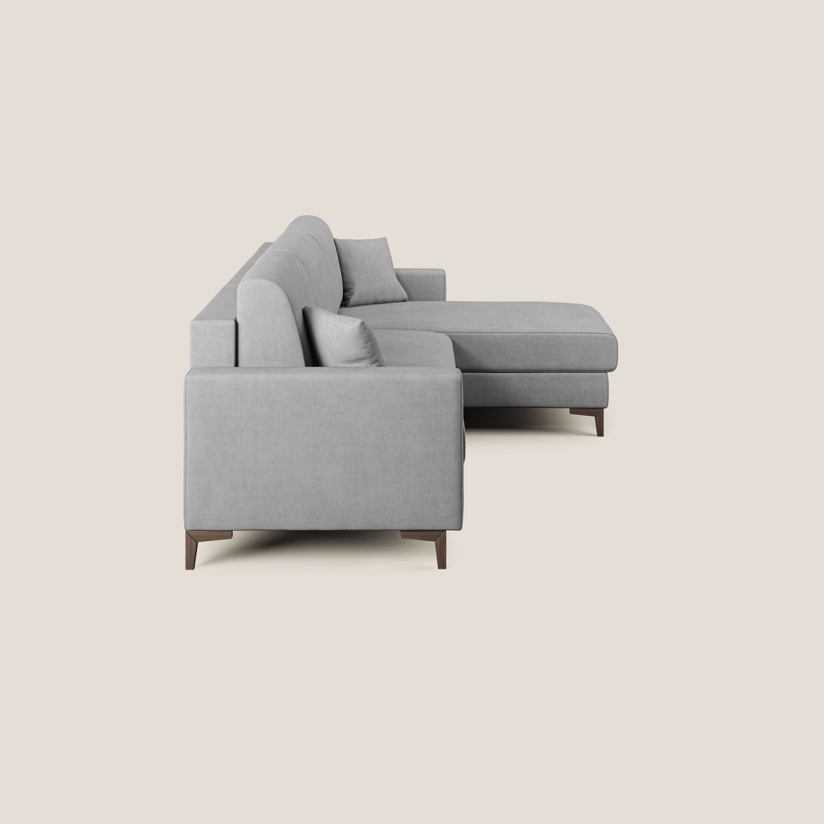 Kafka divano letto angolare in morbido tessuto impermeabile T02 grigio chiaro - divitt.sbs