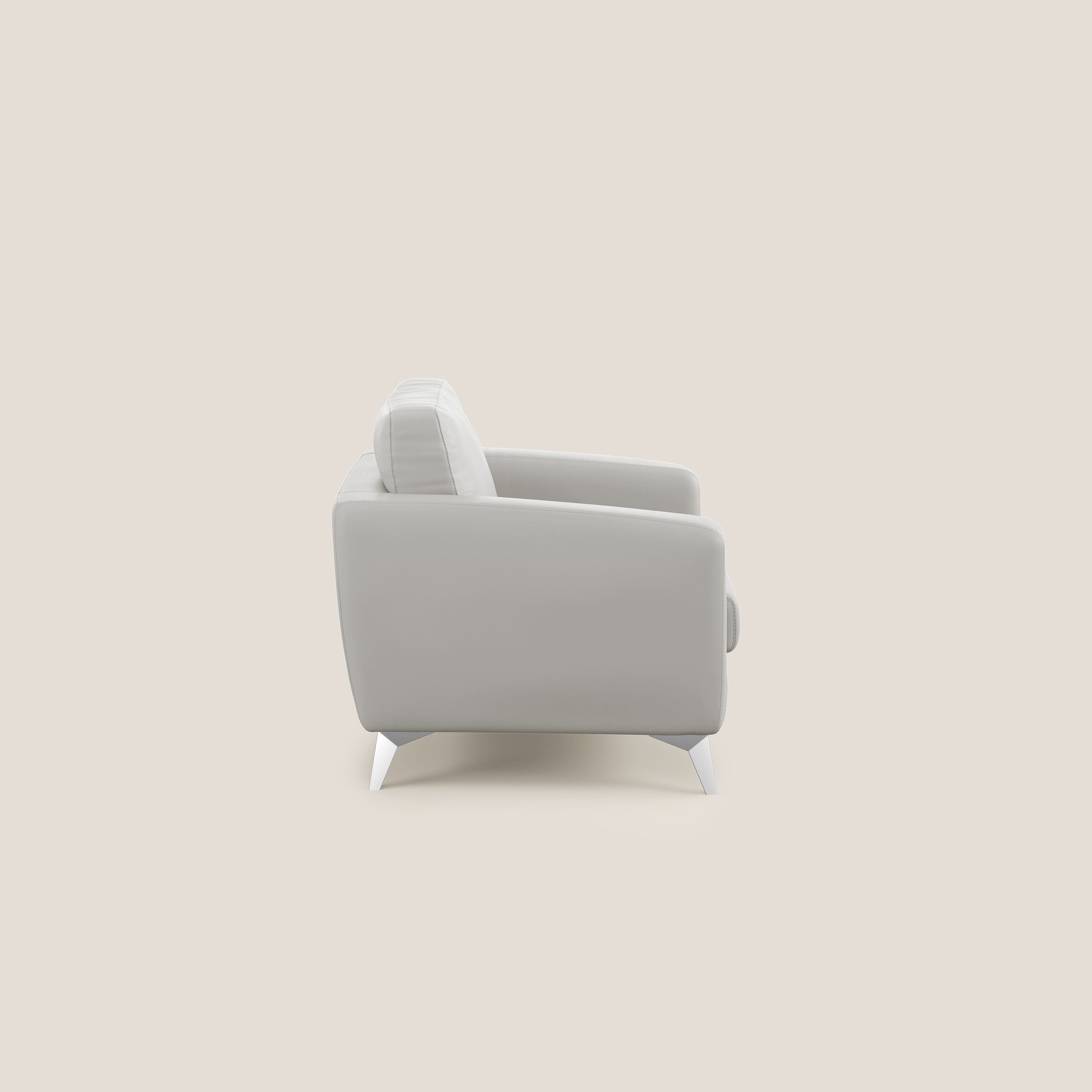 Orione Poltroncina in ecopelle moderna e impermeabile T04 grigio chiaro - divitt.sbs