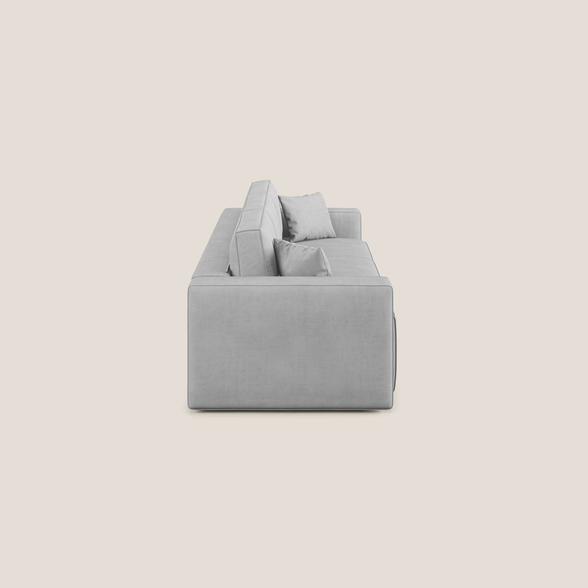 Morfeo divano con 3 sedute estraibili in morbido tessuto impermeabile T02 grigio chiaro - divitt.sbs