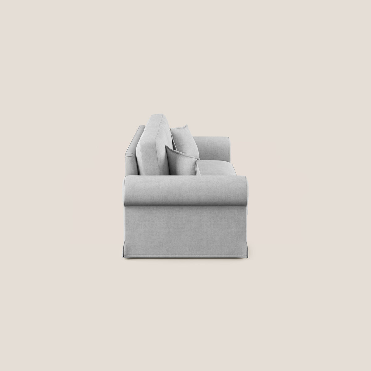 Lady divano classico in piuma d'oca realizzato con tessuto impermeabile T02 grigio chiaro - divitt.sbs