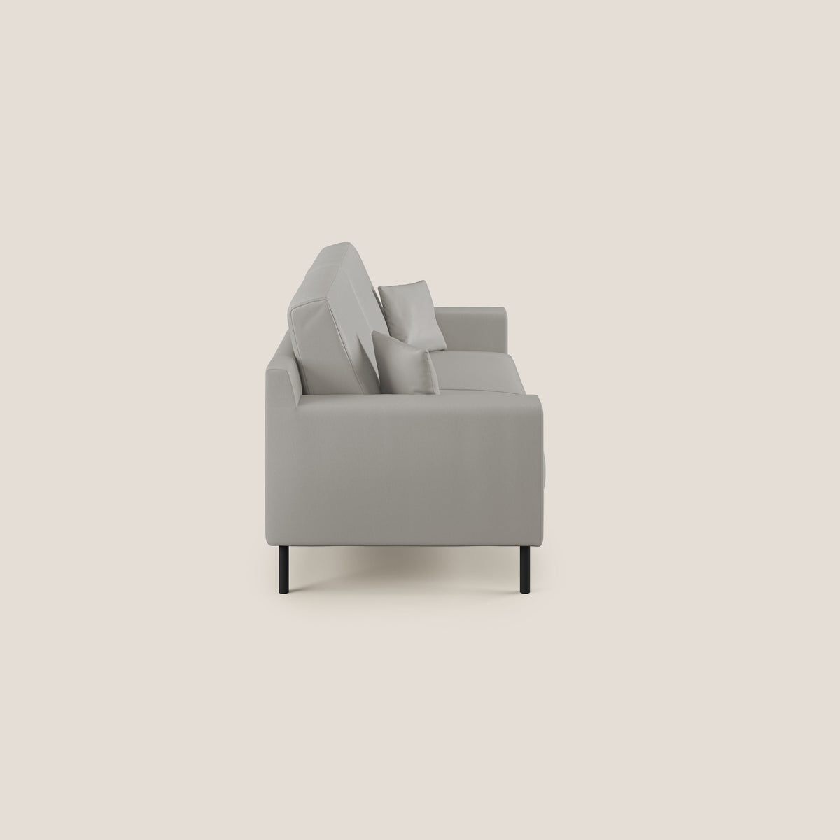 Uranio divano moderno lineare in Ecopelle impermeabile T04 grigio chiaro - divitt.sbs
