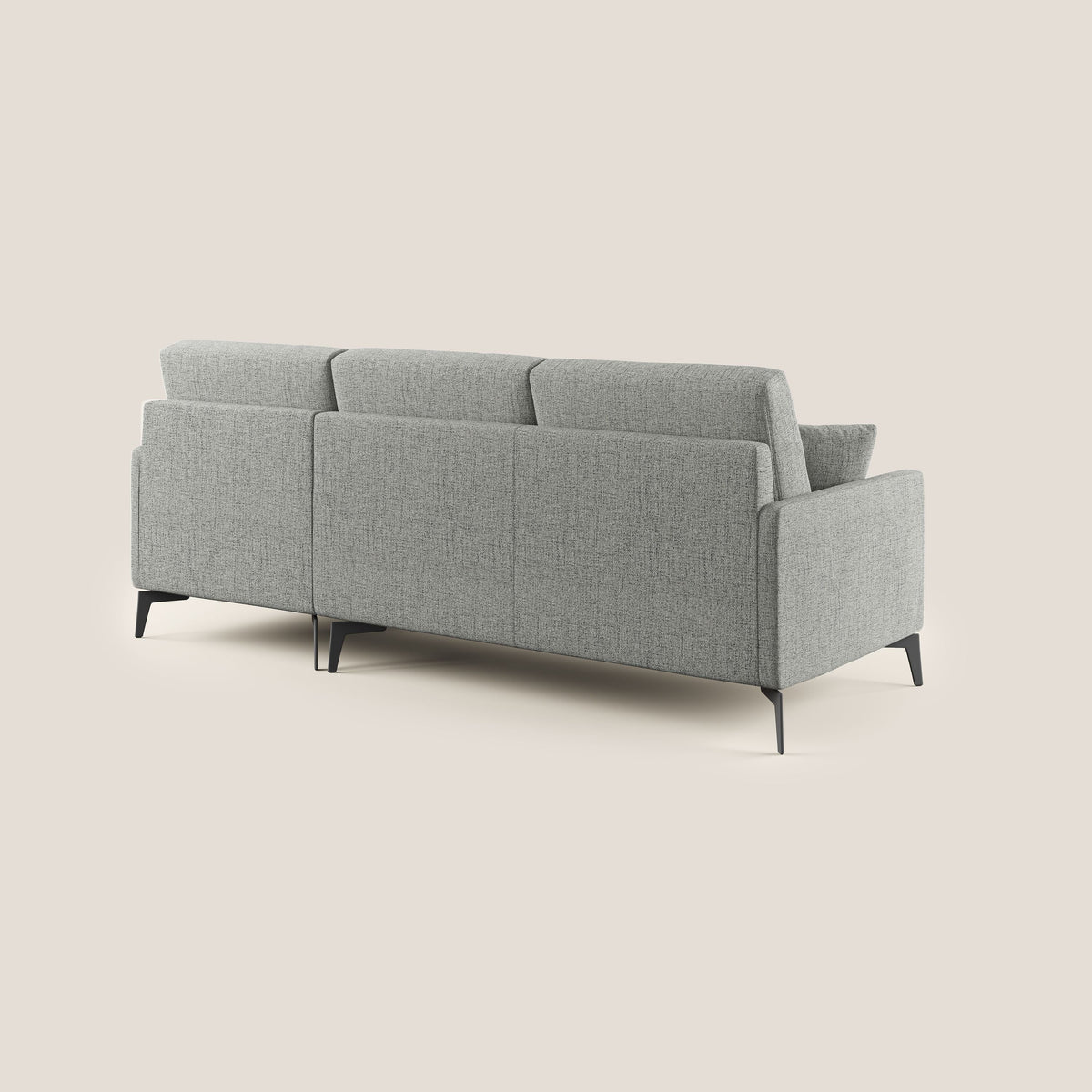 Saturno divano angolare moderno in tessuto morbido impermeabile T03 grigio chiaro - divitt.sbs