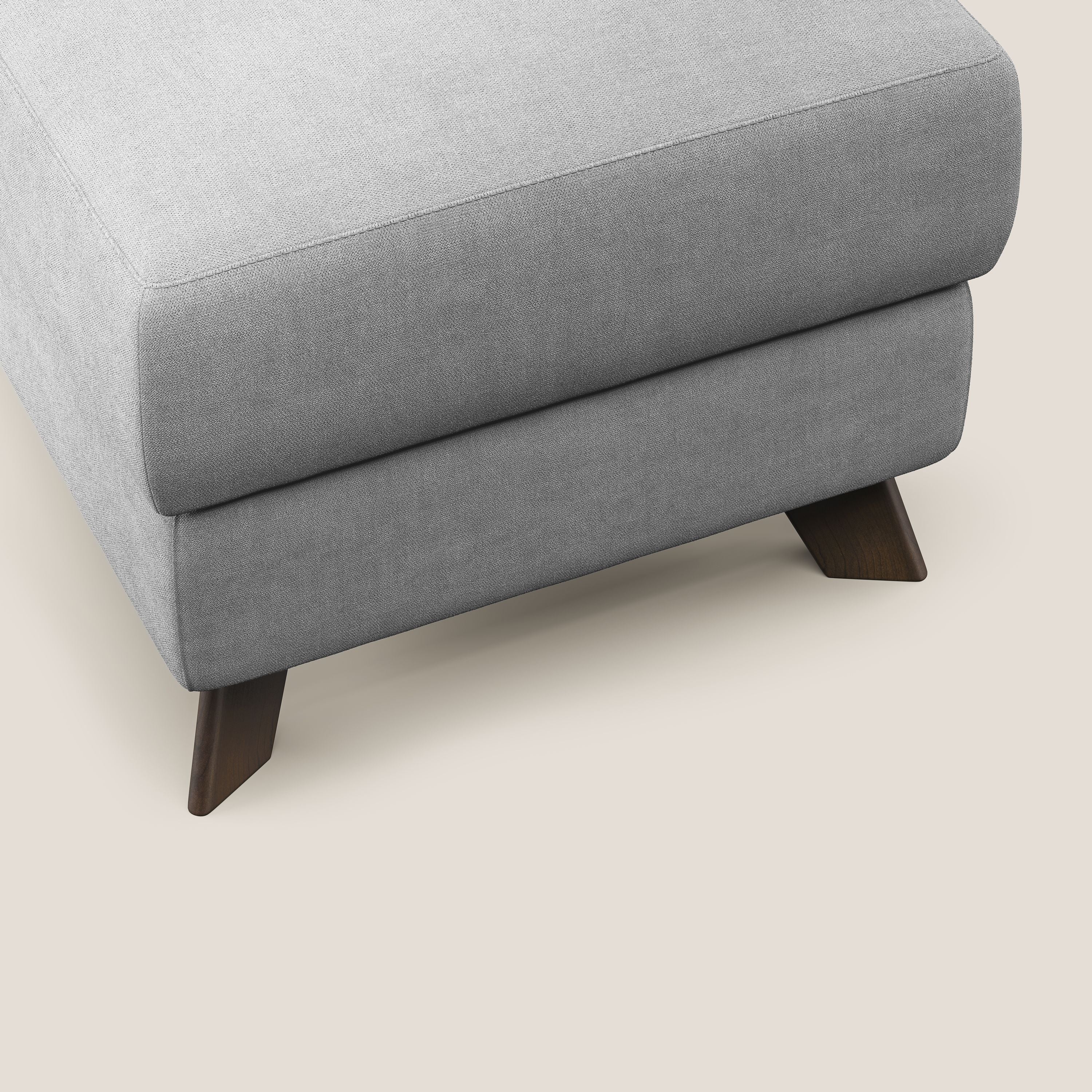 Moon Pouf contenitore e piedini alti in tessuto morbido impermeabile T02 grigio chiaro - divitt.sbs