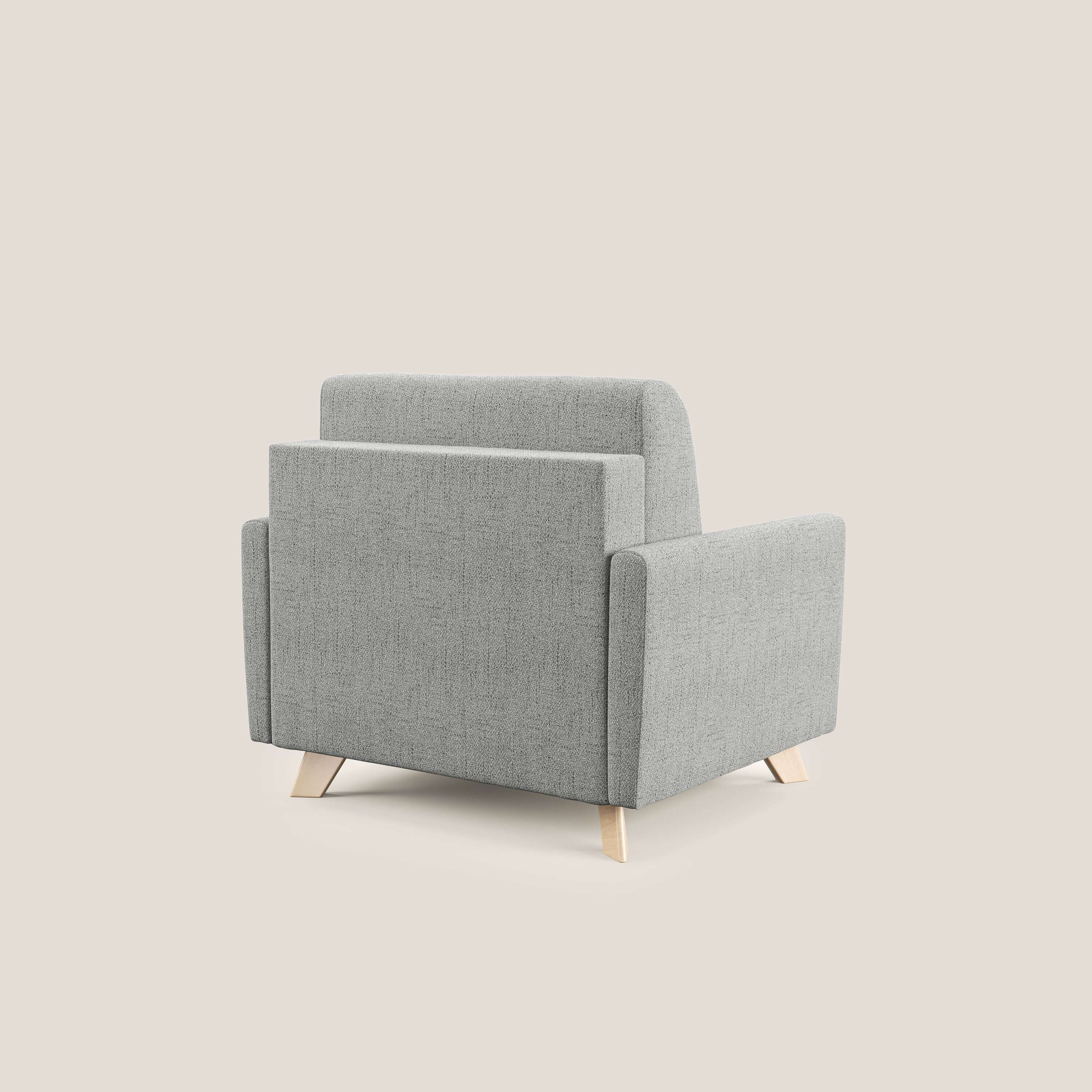 Edgar poltrona letto in tessuto felis impermeabile T03 grigio chiaro - divitt.sbs