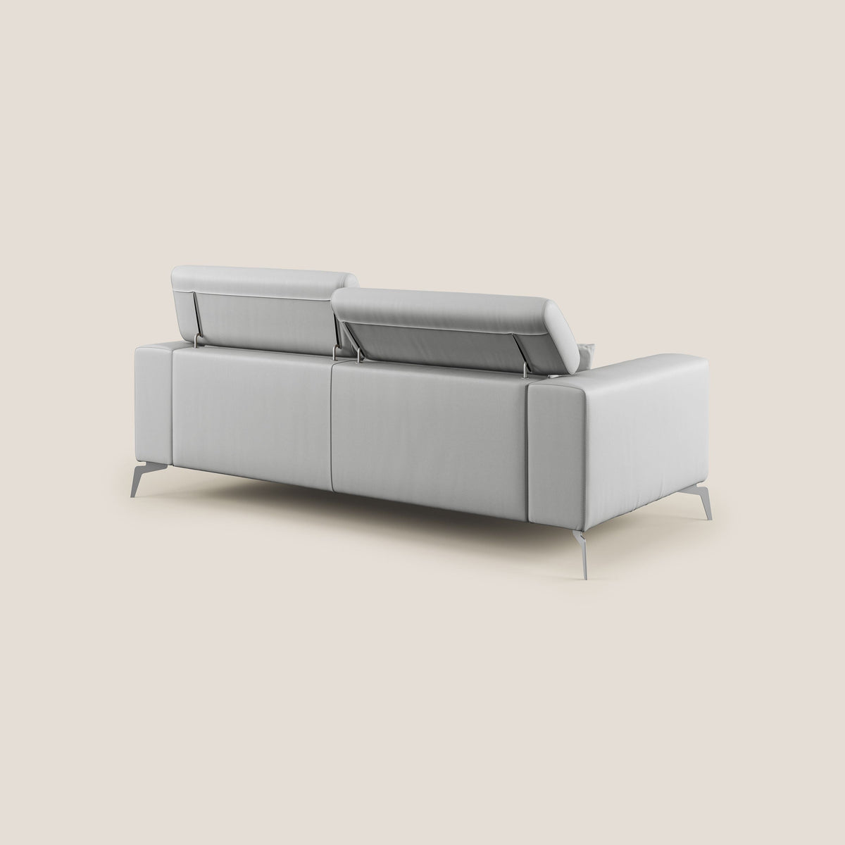Blade Divano moderno con poggiatesta reclinabili in Ecopelle T04 grigio chiaro - divitt.sbs