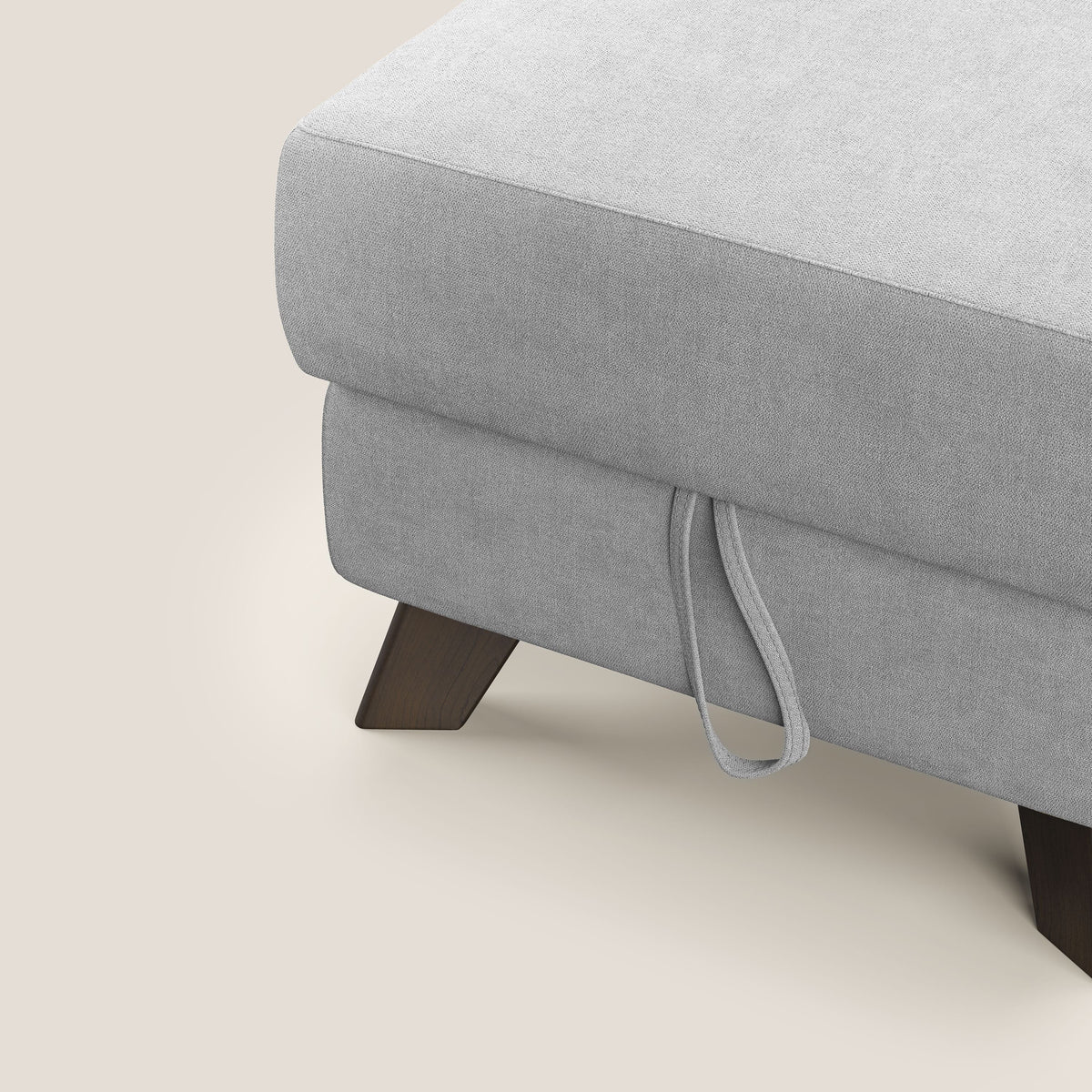 Moon Pouf contenitore e piedini alti in tessuto morbido impermeabile T02 grigio chiaro - divitt.sbs
