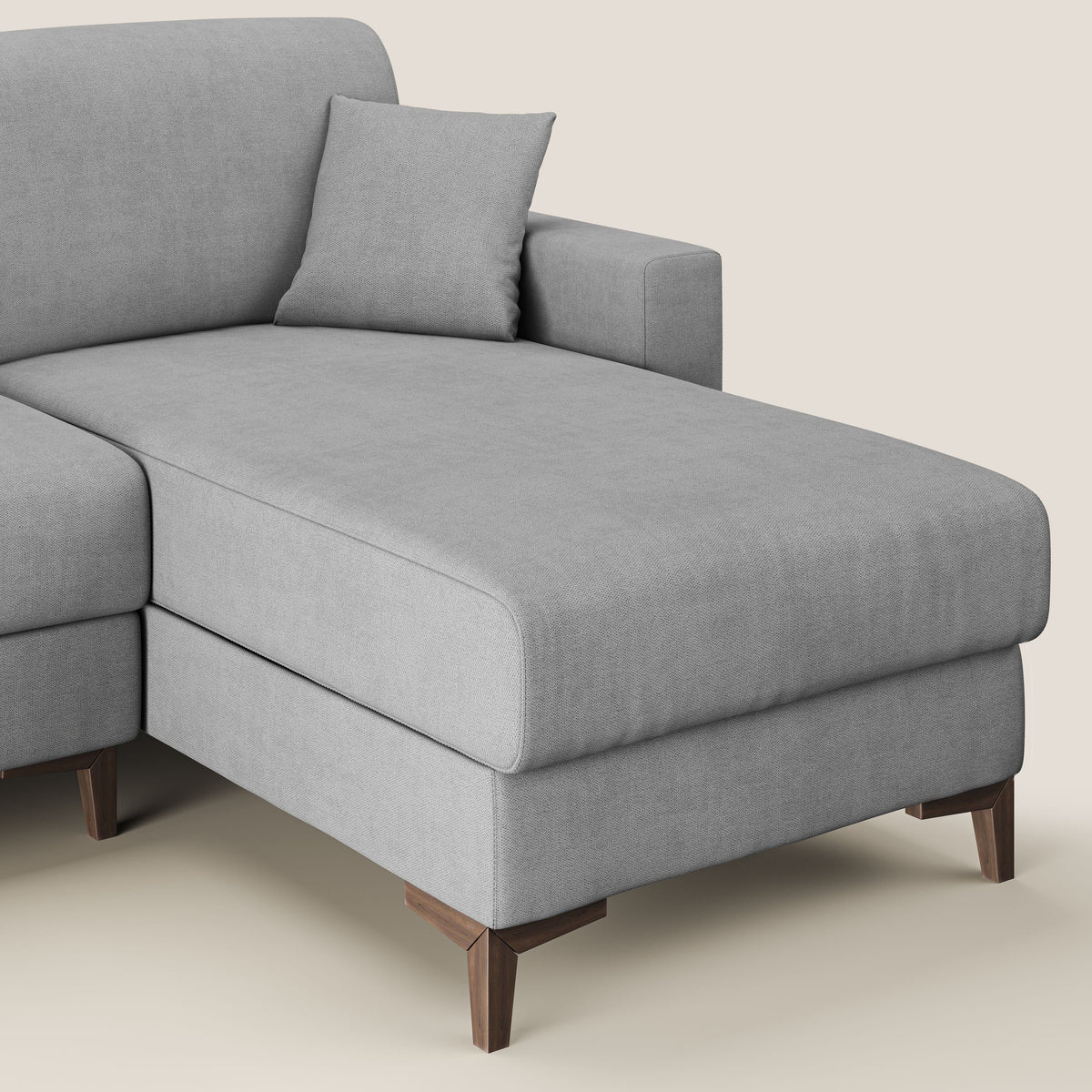 Kafka divano letto angolare in morbido tessuto impermeabile T02 grigio chiaro - divitt.sbs