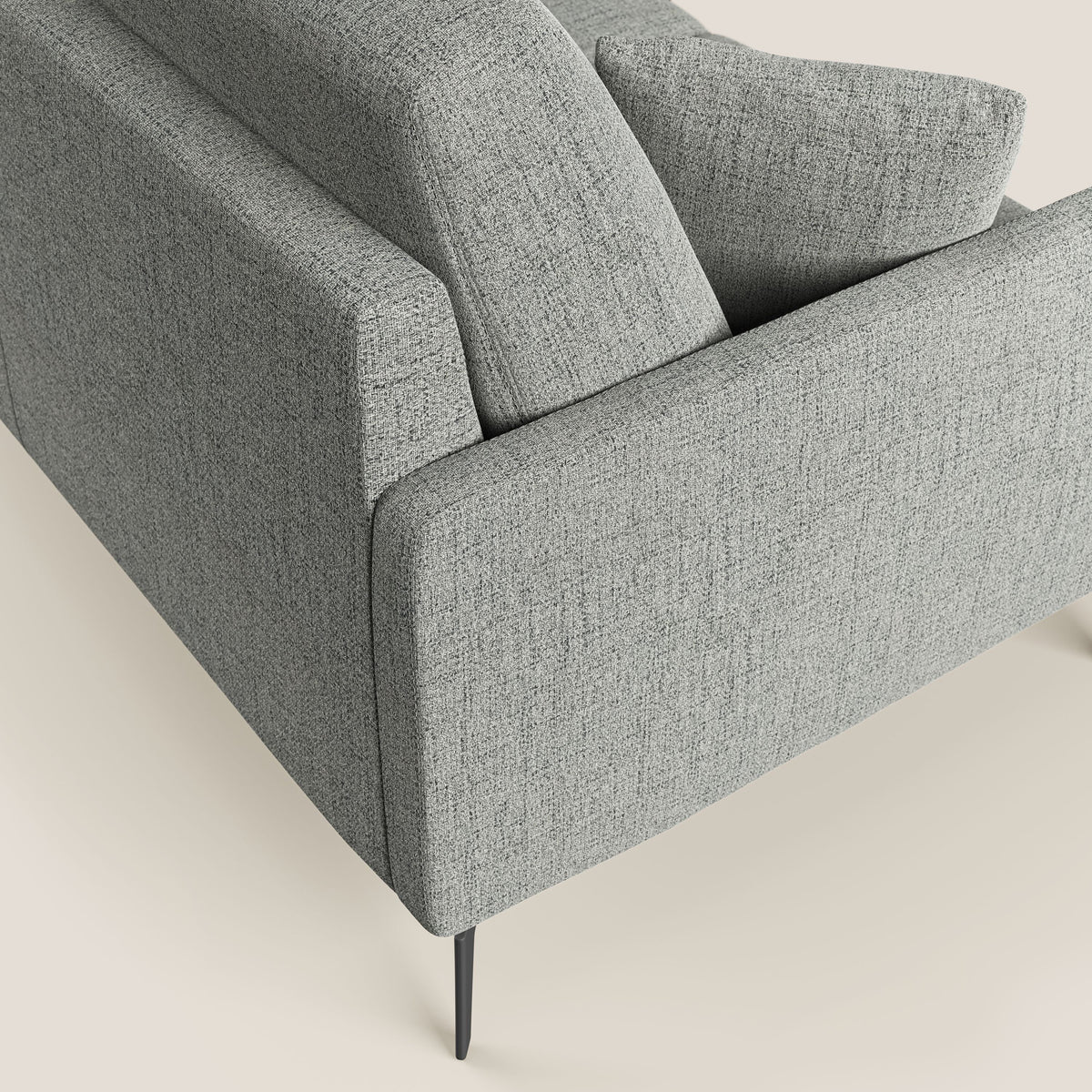Saturno divano angolare moderno in tessuto morbido impermeabile T03 grigio chiaro - divitt.sbs