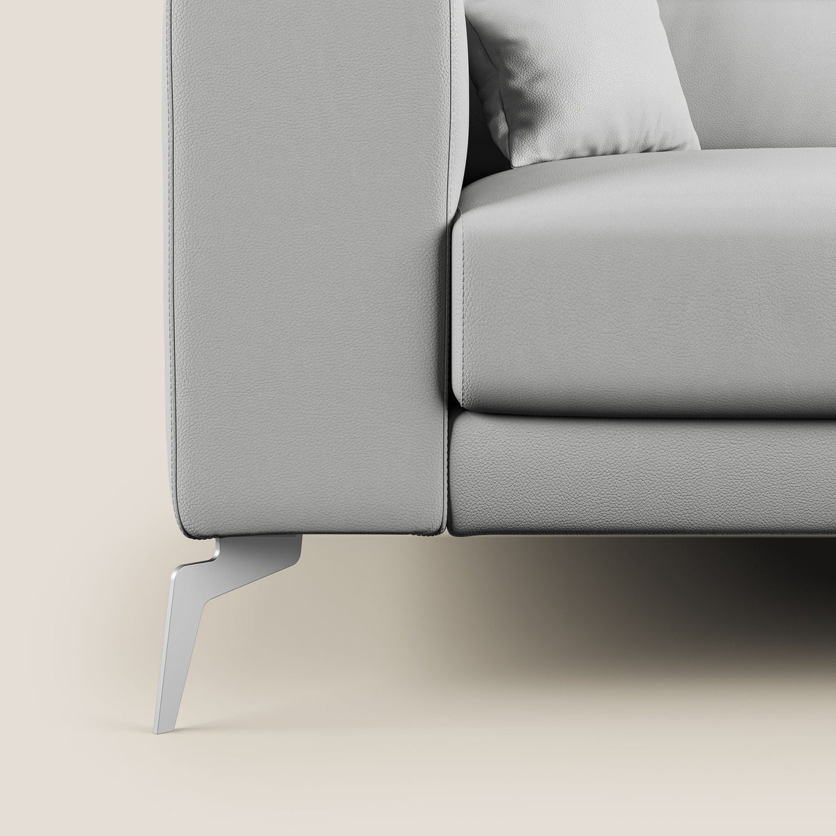 Blade Divano moderno con poggiatesta reclinabili in Ecopelle T04 grigio chiaro - divitt.sbs
