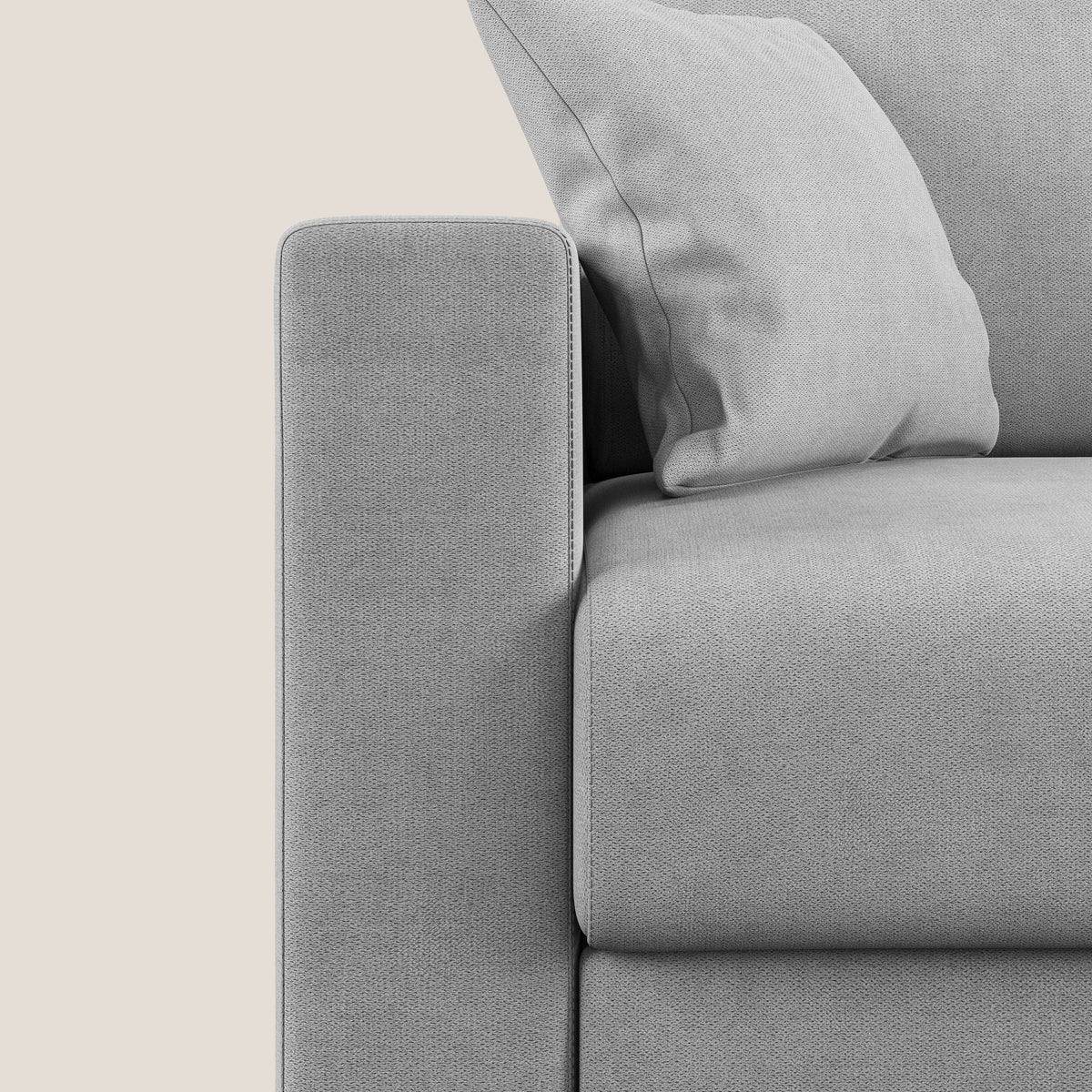Kafka divano letto angolare in morbido tessuto impermeabile T02 grigio chiaro - divitt.sbs