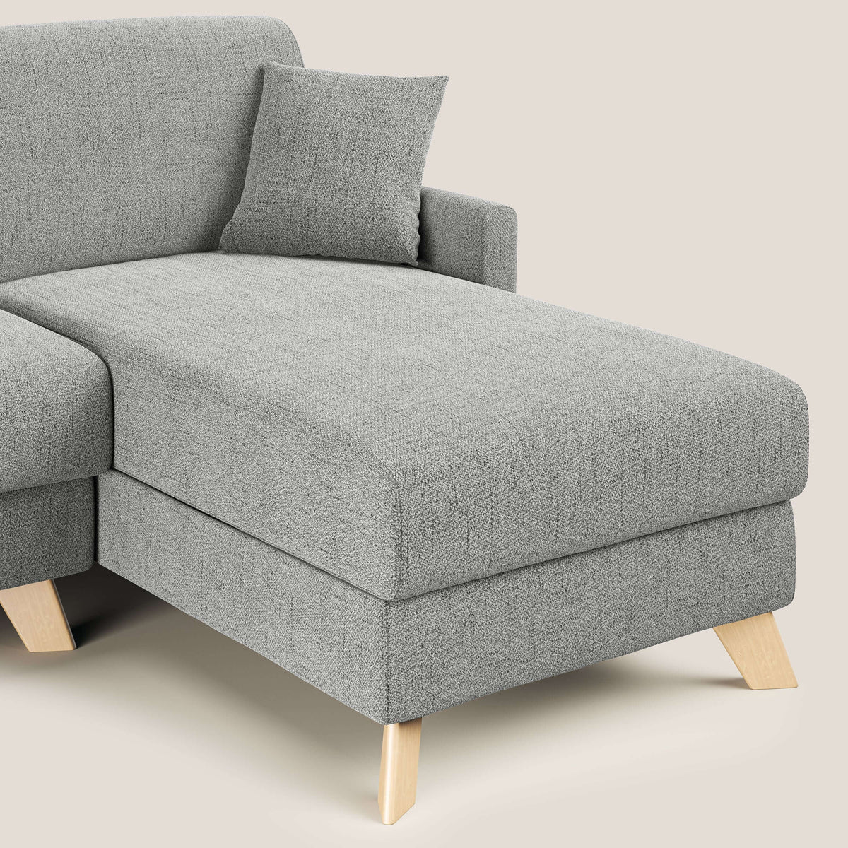 Edgar divano letto angolare in tessuto felis impermeabile T03 grigio chiaro - divitt.sbs