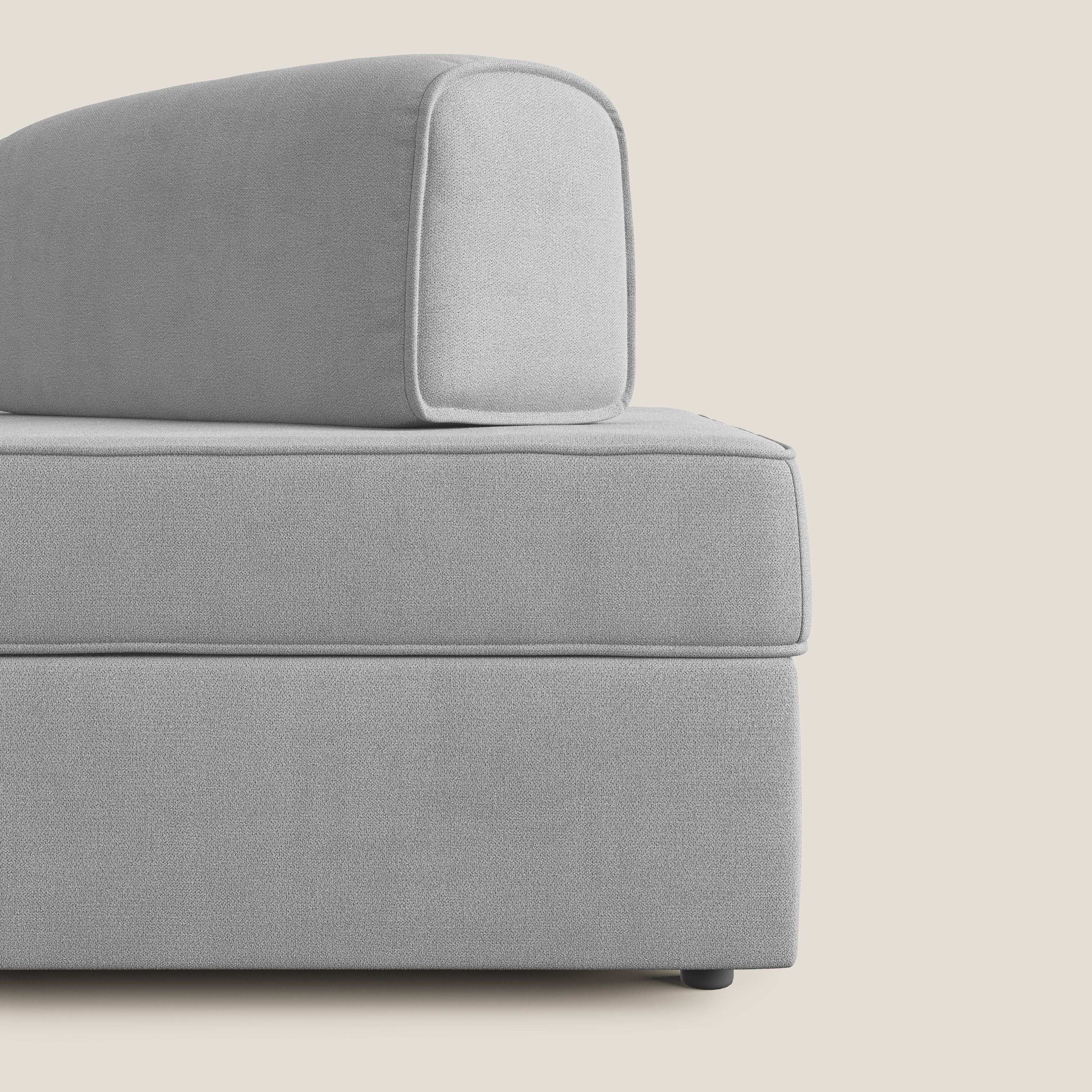 Liberty divano con pouf estraibile e schienali movibili in tessuto morbido impermeabile T02 grigio chiaro - divitt.sbs