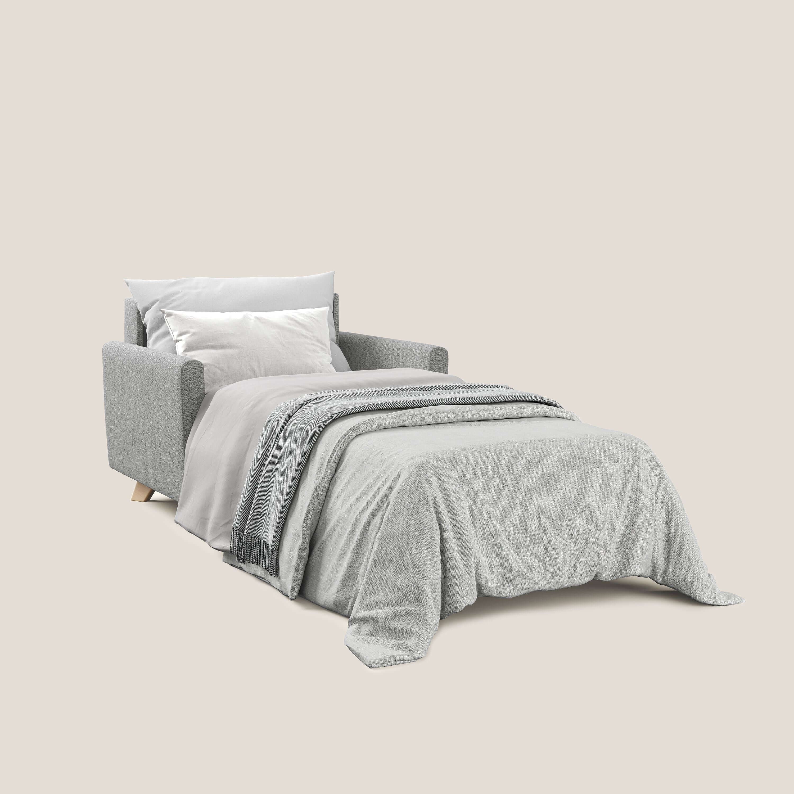 Edgar poltrona letto in tessuto felis impermeabile T03 grigio chiaro - divitt.sbs