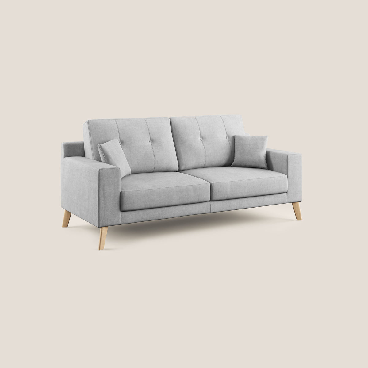 Danish divano moderno in tessuto morbido impermeabile T02 grigio chiaro - divitt.sbs