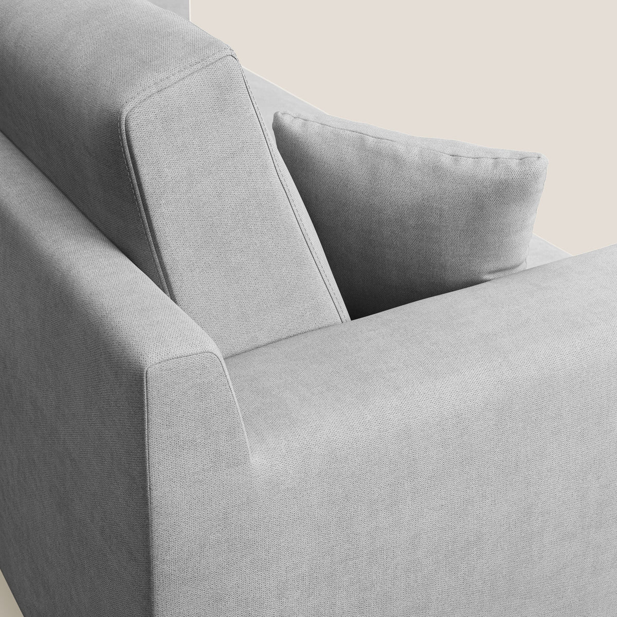 Danish divano moderno in tessuto morbido impermeabile T02 grigio chiaro - divitt.sbs
