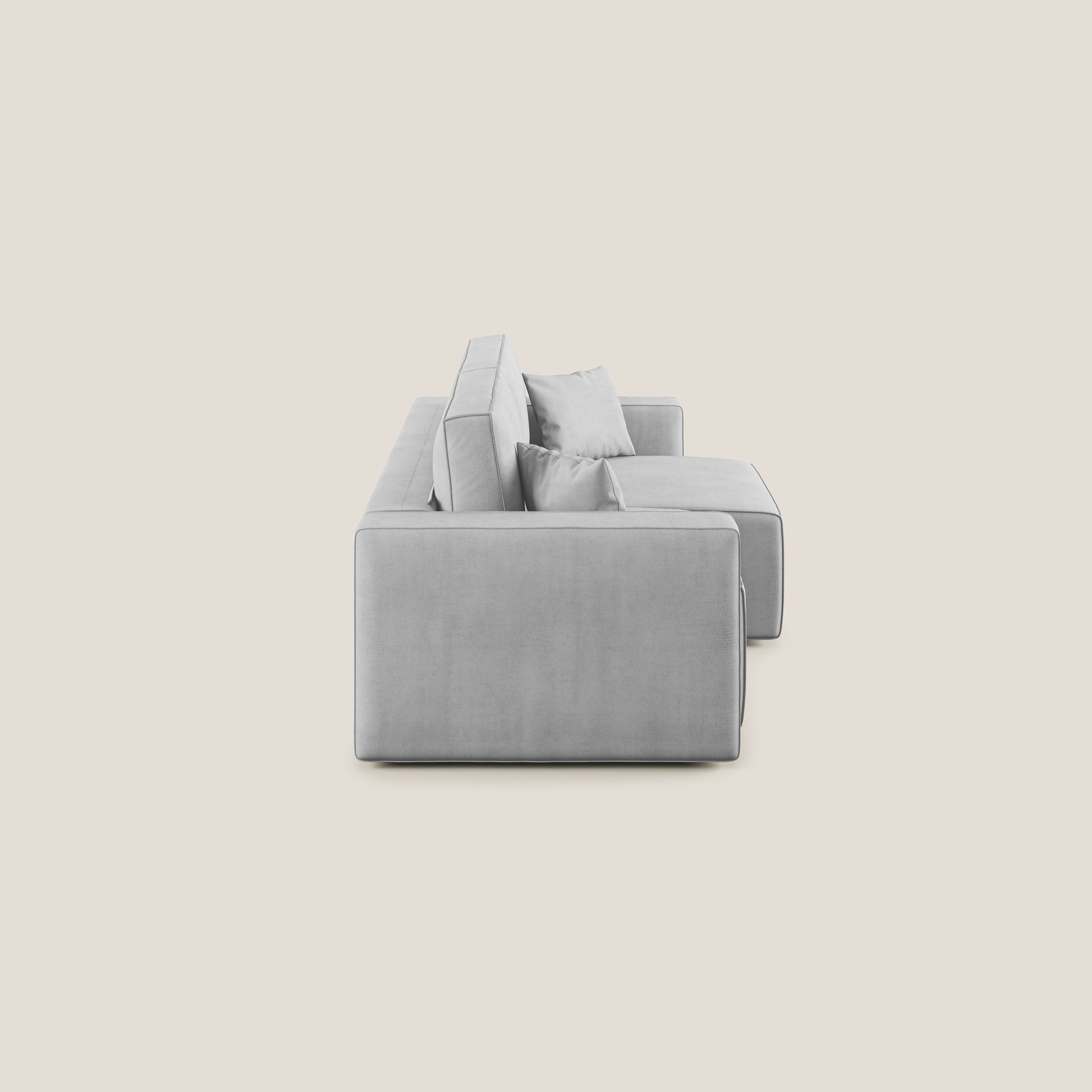 Morfeo divano con sedute estraibili in morbido tessuto impermeabile T02 grigio chiaro - divitt.sbs