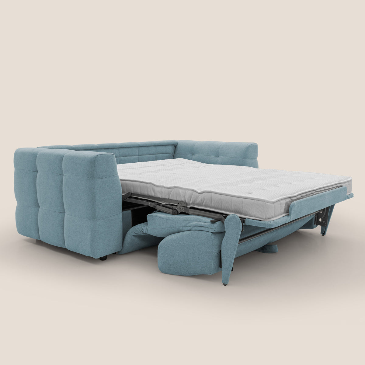 Tender Divano letto matrimoniale dal design innovativo in tessuto bouclet impermeabile T07 carta da zucchero - divitt.sbs