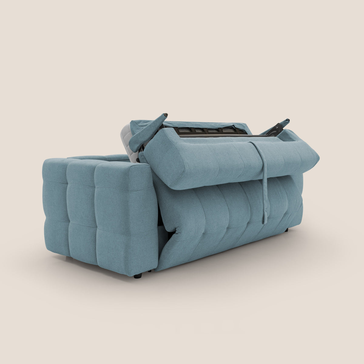 Tender Divano letto matrimoniale dal design innovativo in tessuto bouclet impermeabile T07 carta da zucchero - divitt.sbs