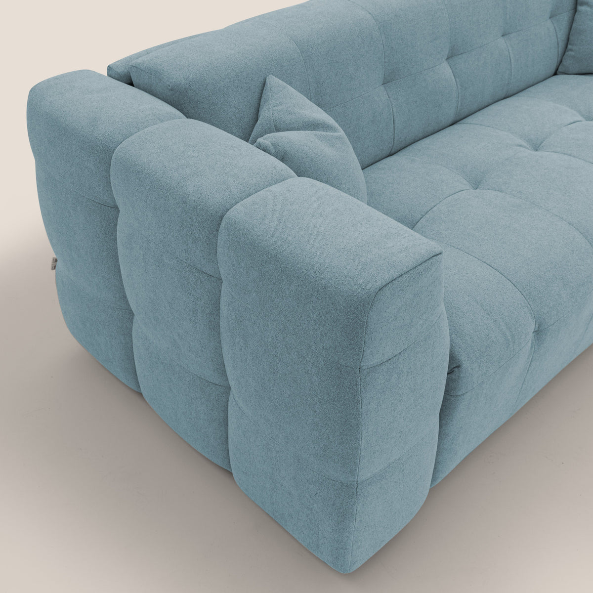 Tender Divano letto matrimoniale dal design innovativo in tessuto bouclet impermeabile T07 carta da zucchero - divitt.sbs