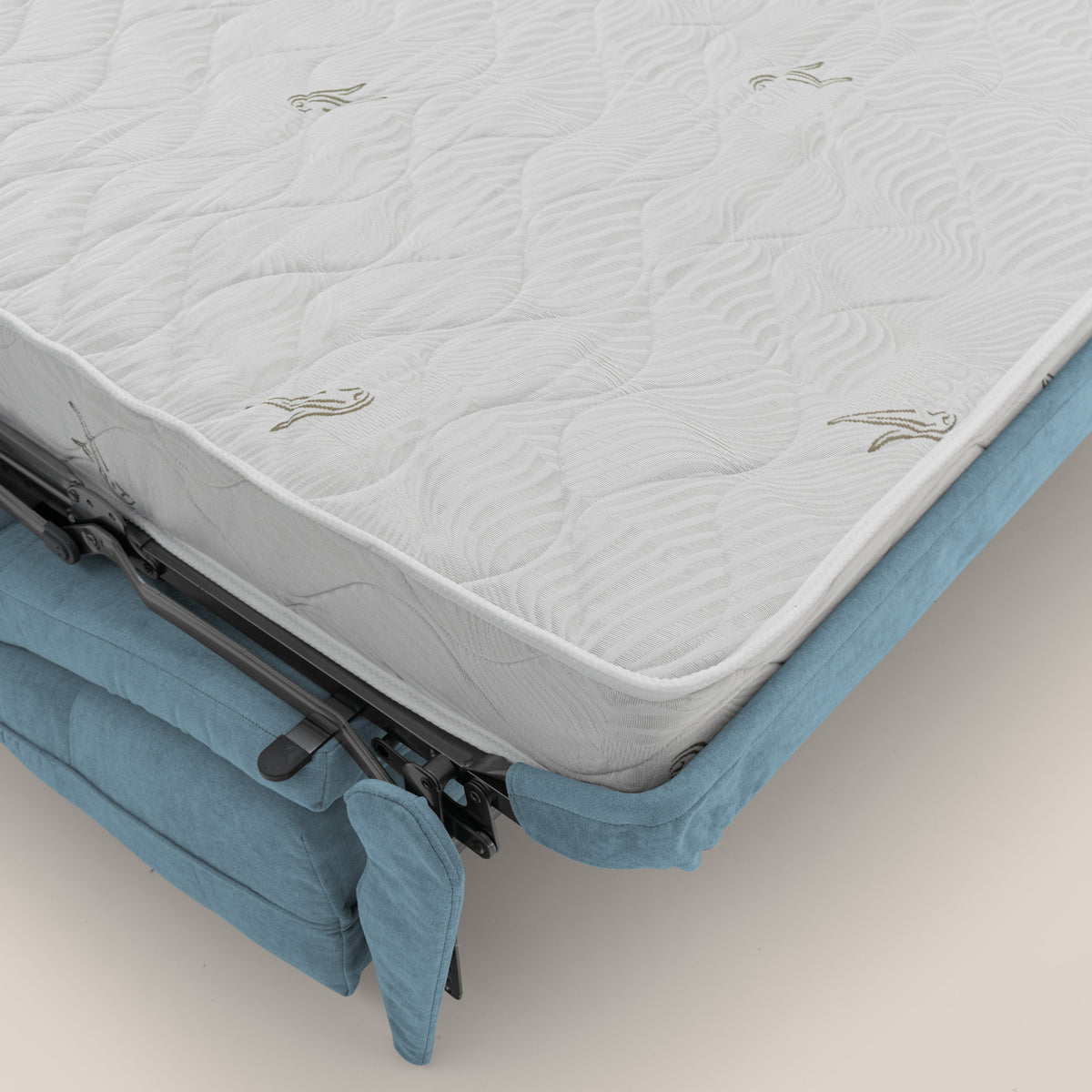 Zeus divano letto angolare con materasso H18 cm pouf mobile in tessuto impermeabile T02 - divitt.sbs