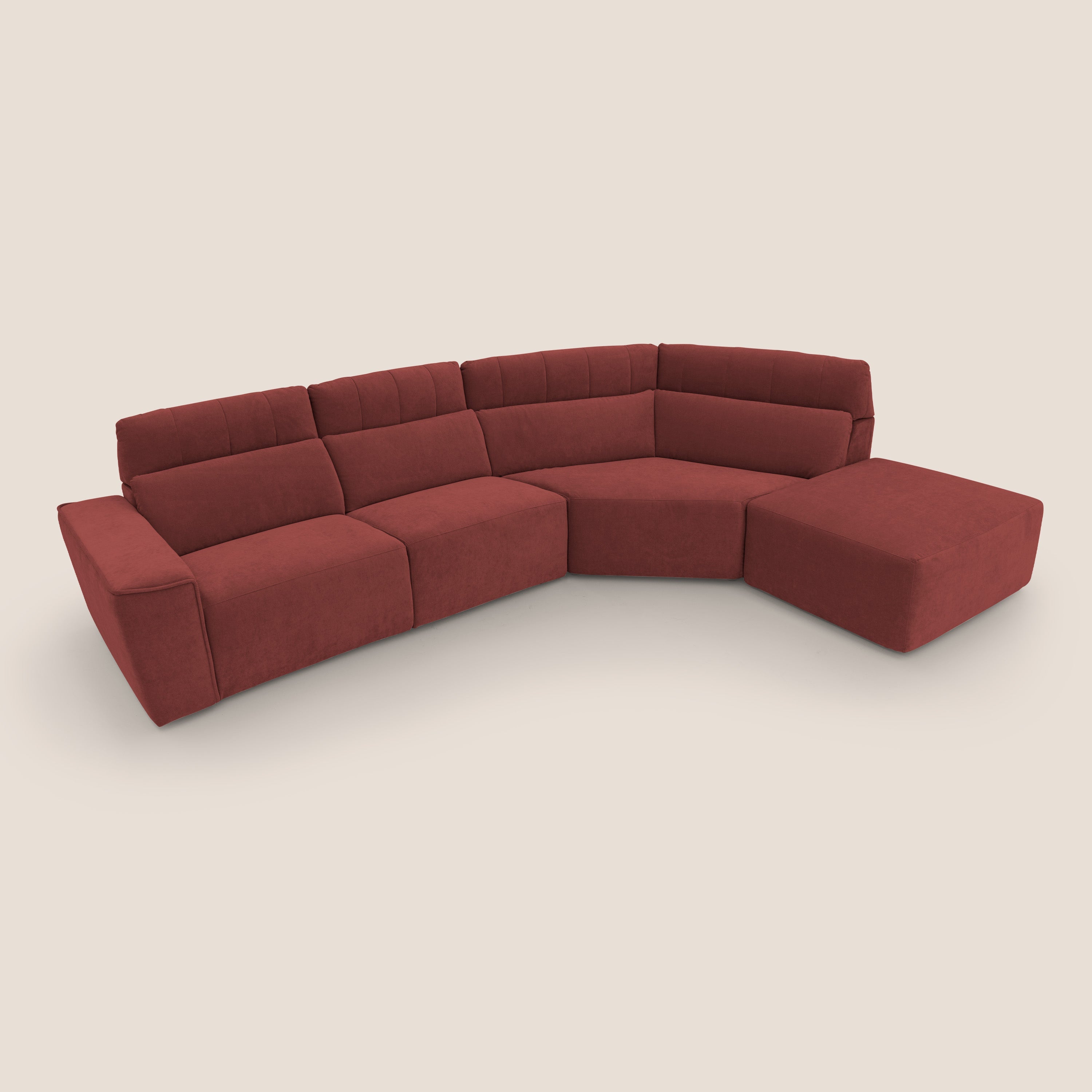 Clark Divano angolare con opzione relax elettrico in tessuto smacchiabile impermeabile T17 rosso - divitt.sbs