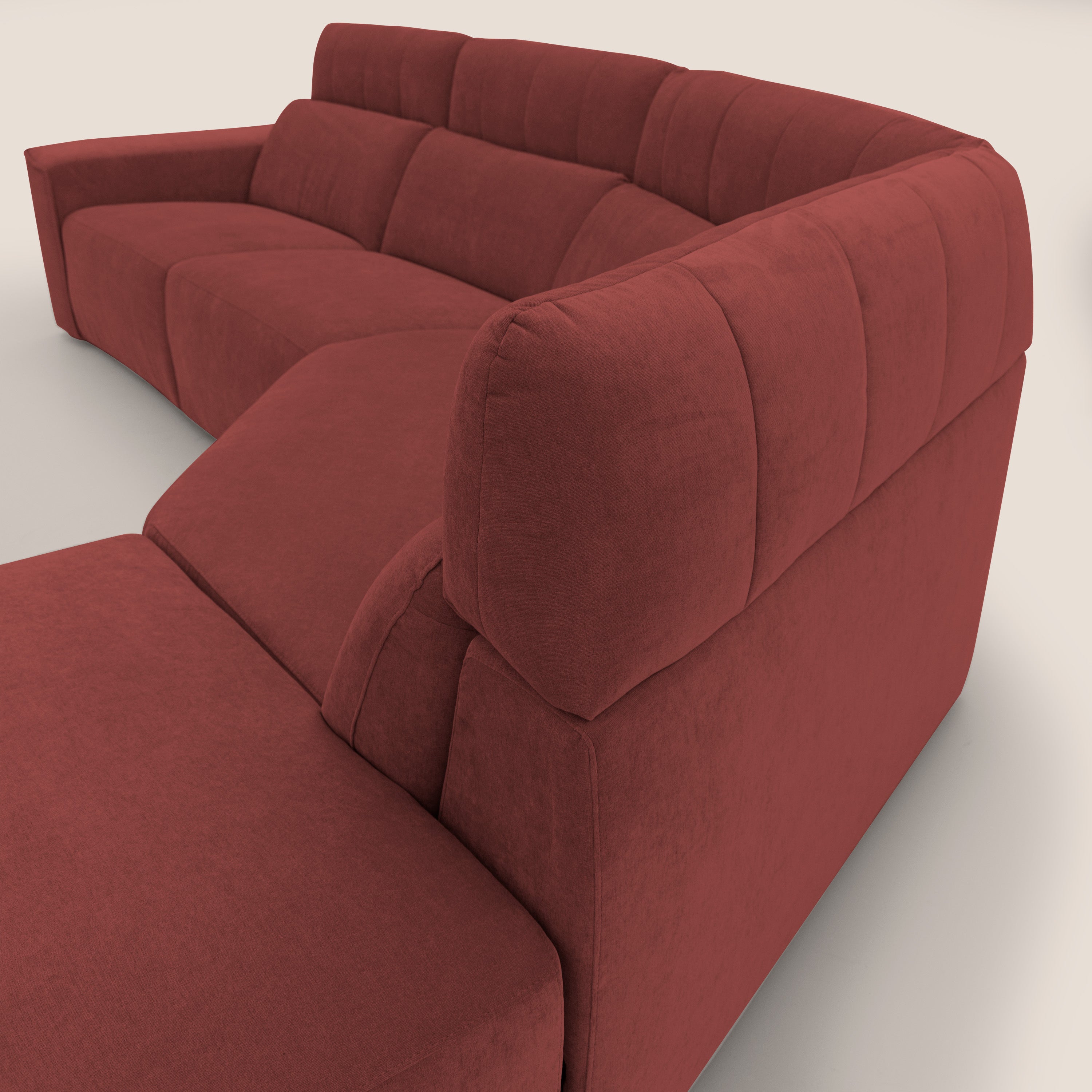 Clark Divano angolare con opzione relax elettrico in tessuto smacchiabile impermeabile T17 rosso - divitt.sbs