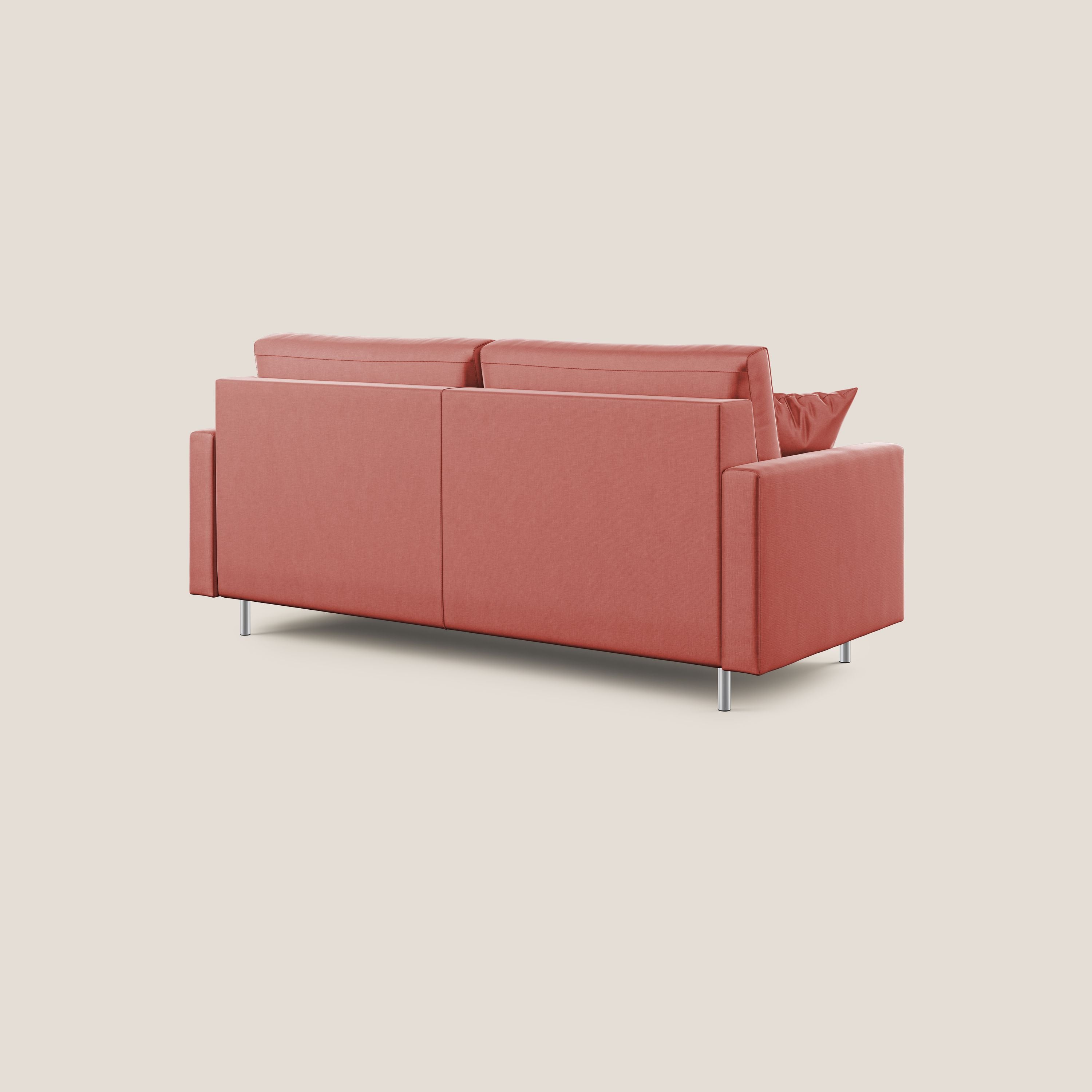 Andromeda divano letto matrimoniale in velluto morbido impermeabile T01 salmone - divitt.sbs