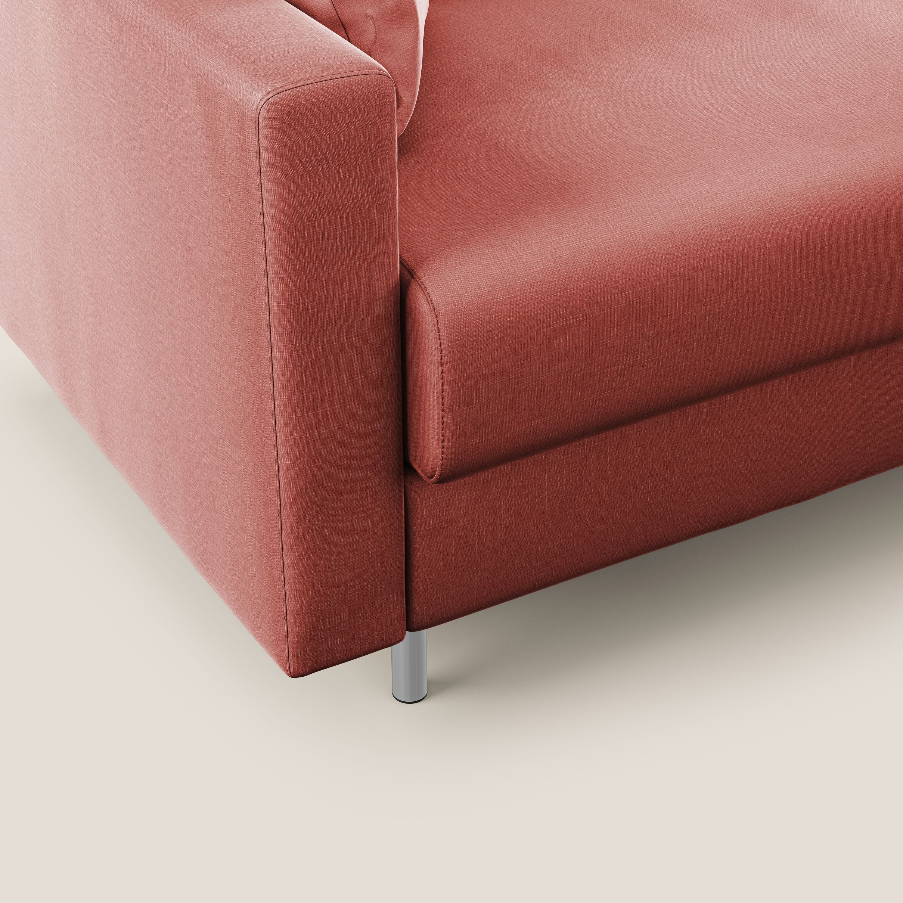 Andromeda divano letto matrimoniale in velluto morbido impermeabile T01 salmone - divitt.sbs